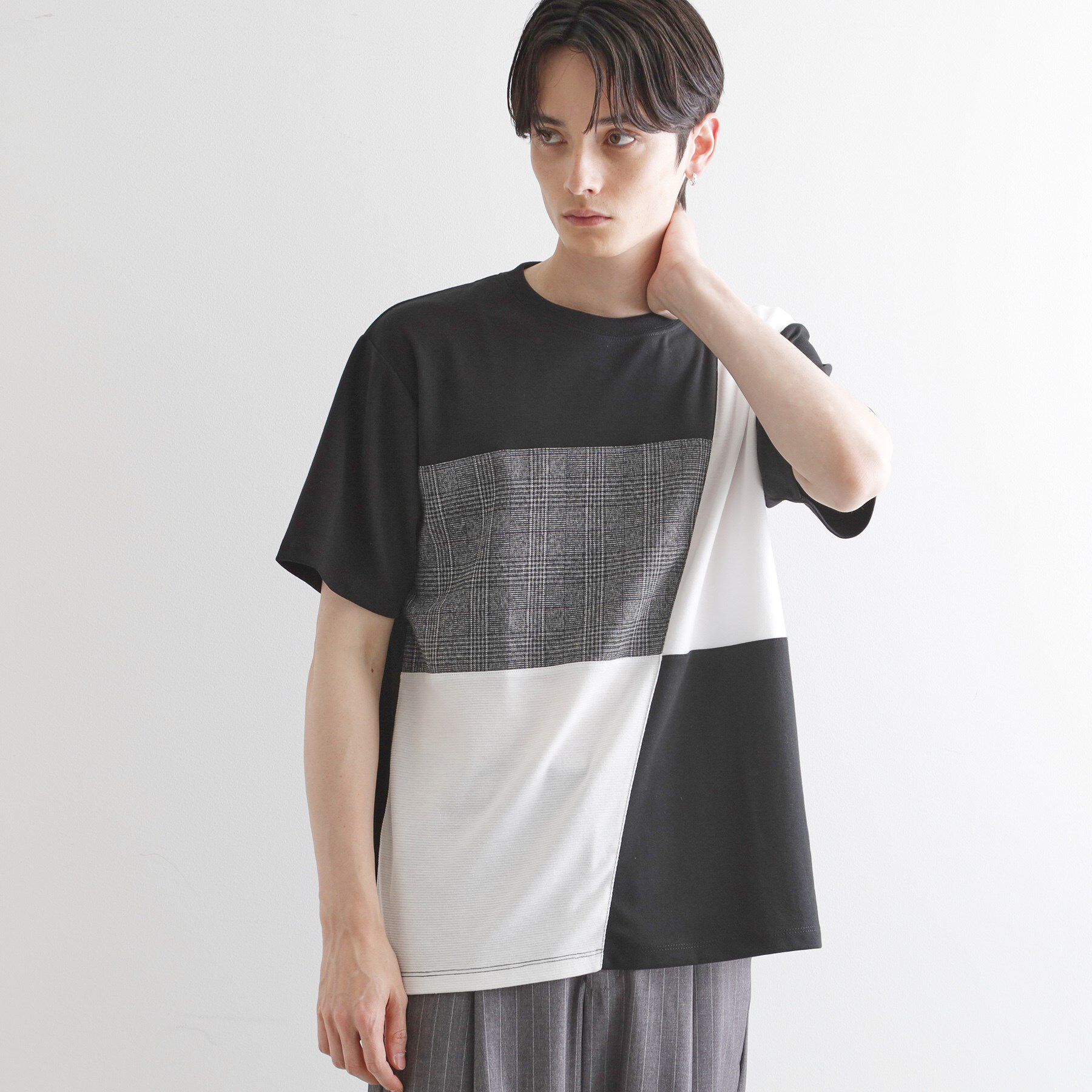 tk.TAKEO KIKUCHI「ブロック切替半袖Tシャツ」|Tシャツ・カットソー|