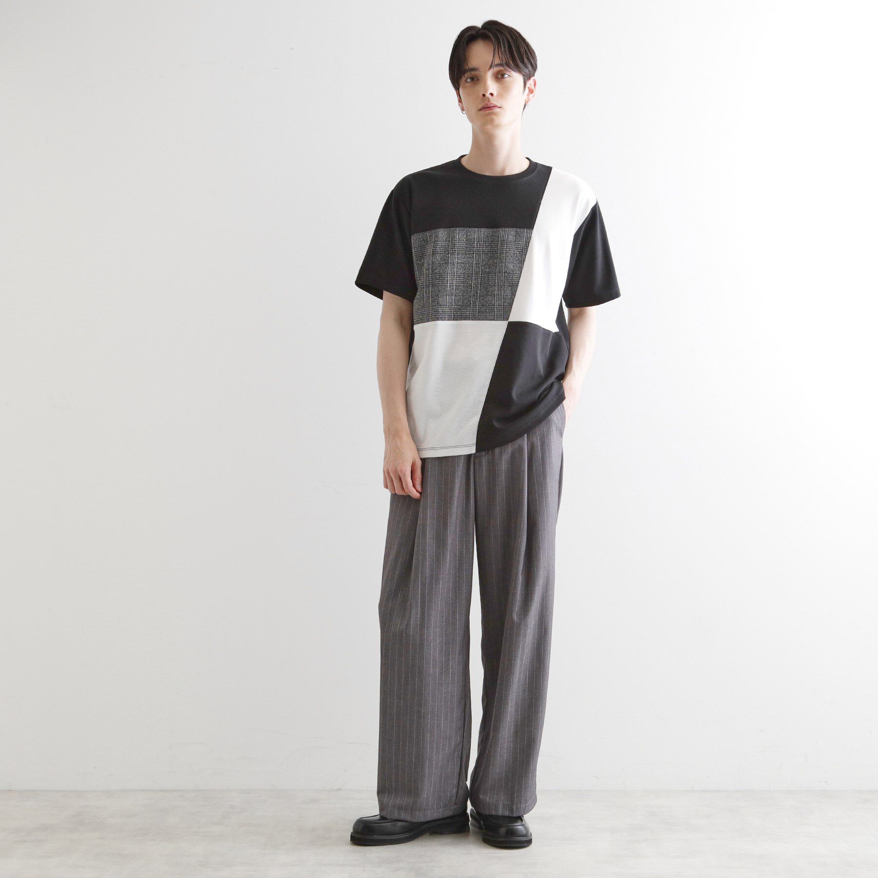 tk.TAKEO KIKUCHI「ブロック切替半袖Tシャツ」|Tシャツ・カットソー|