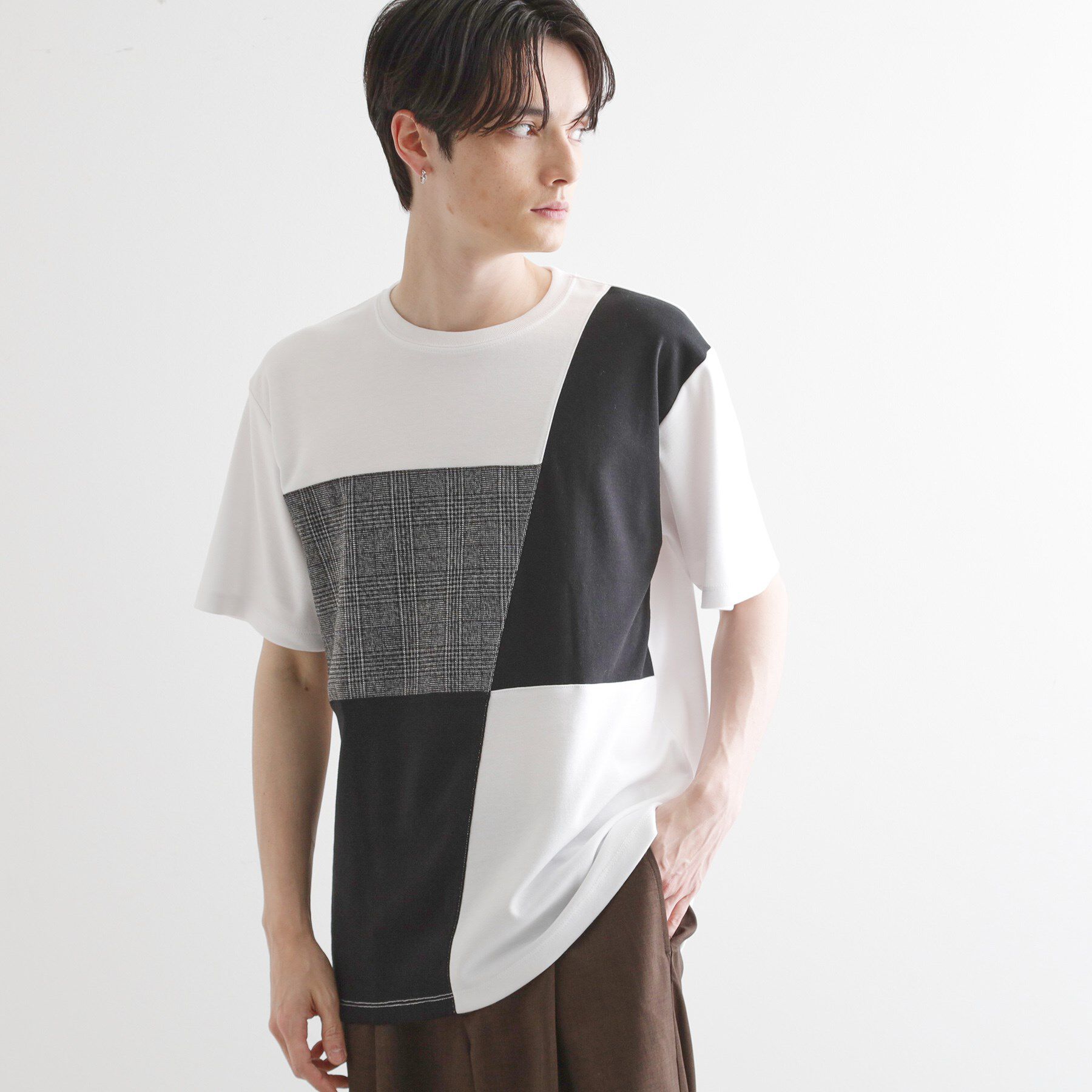tk.TAKEO KIKUCHI「ブロック切替半袖Tシャツ」|Tシャツ・カットソー|