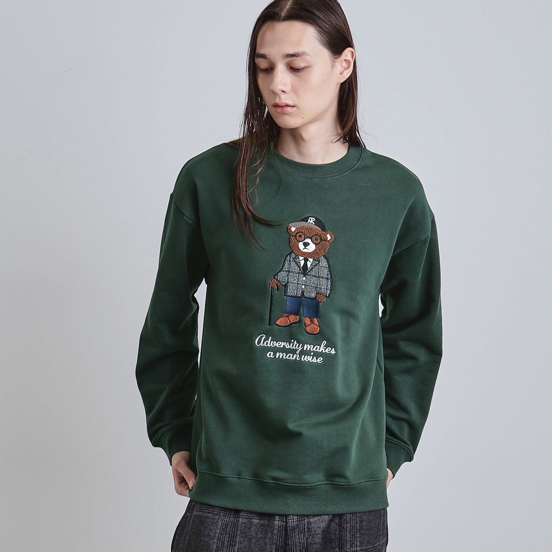 tk.TAKEO KIKUCHI「クマサガラスウェット」|パーカー|グリーン(024)