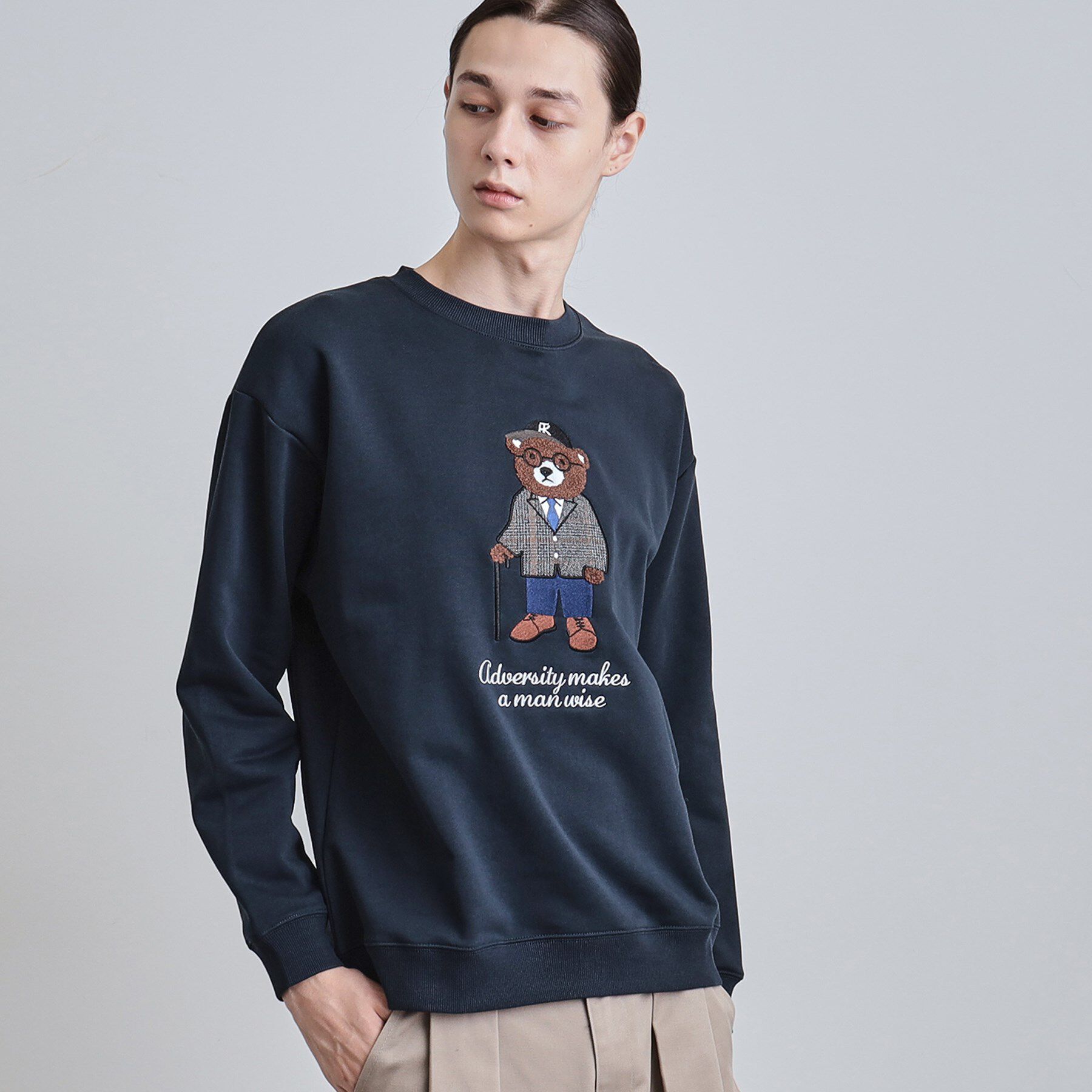 tk.TAKEO KIKUCHI「クマサガラスウェット」|パーカー|ネイビー(094)