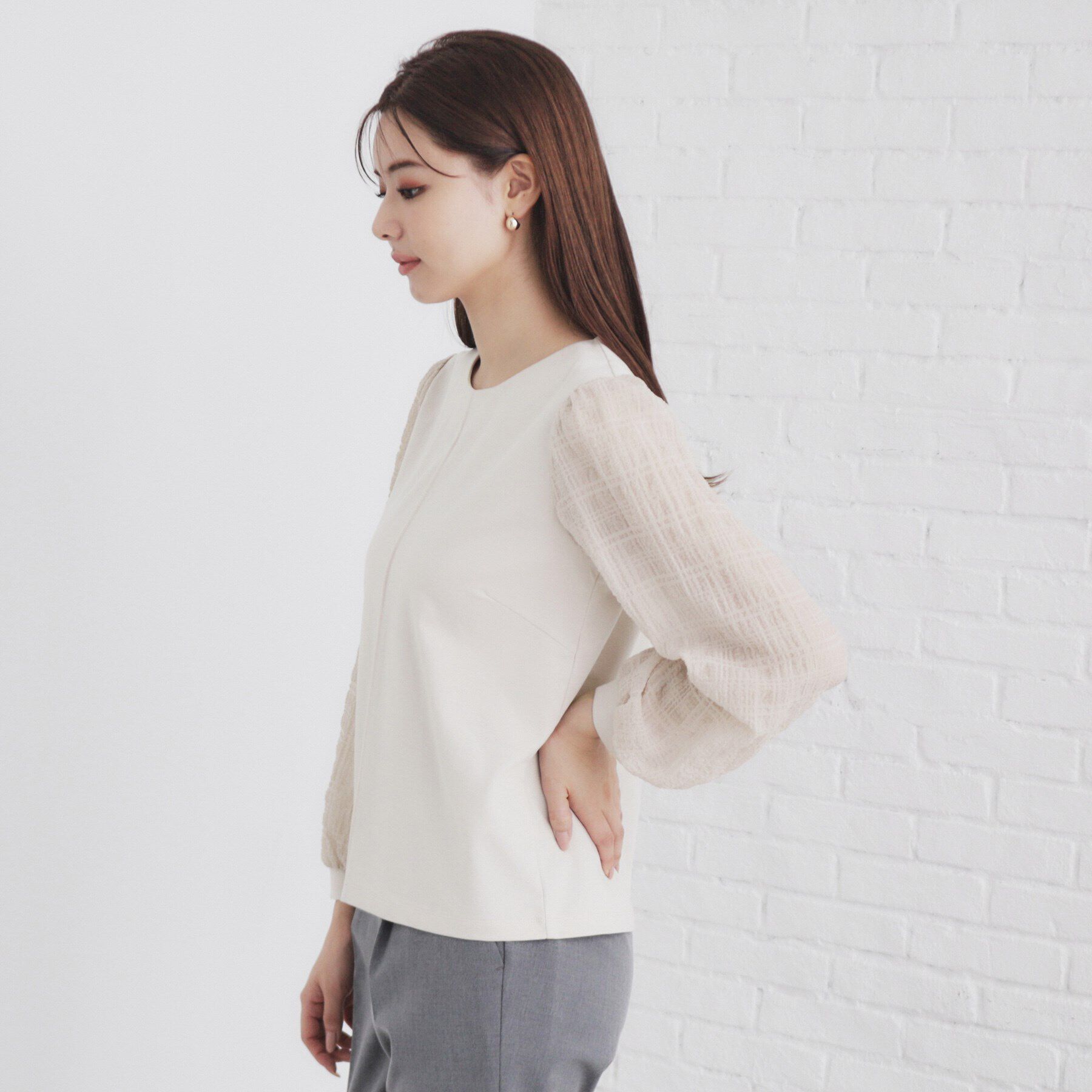 index「ドッキングスリーブトップス【洗濯機洗い可】」|Tシャツ・カットソー|