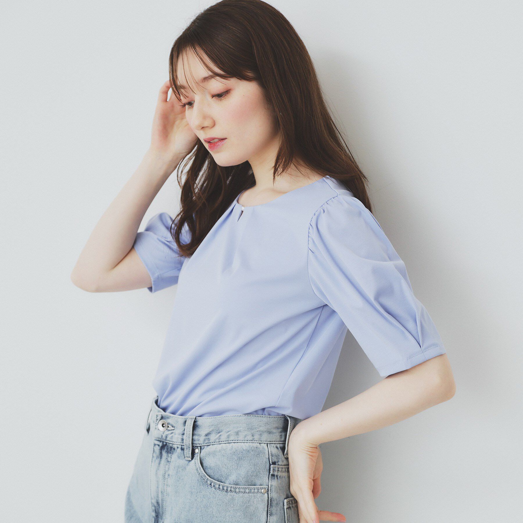 index「フロントパール調タックパフトップス【UV/接触冷感/洗濯機洗い可】」|Tシャツ・カットソー|