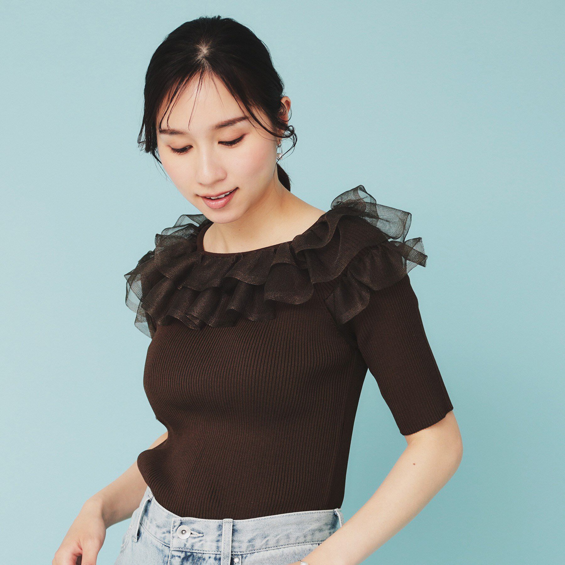 index「シアーラメフリルニット【洗濯機洗い可】」|ニット・セーター|