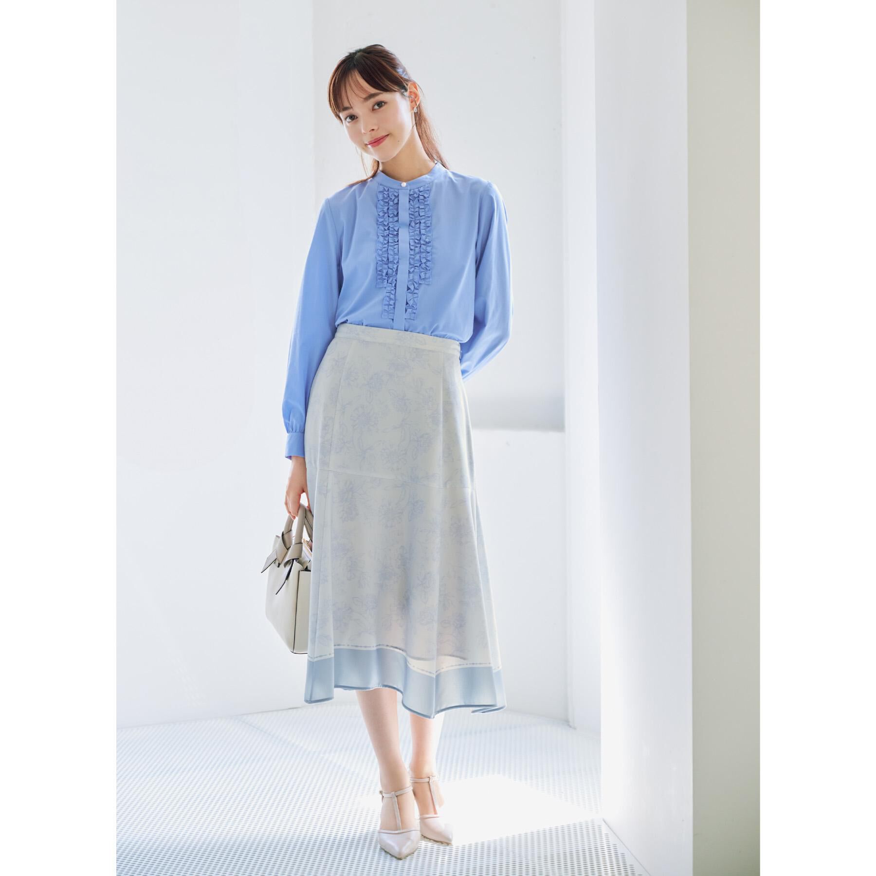 index「パネルフラワープリントフレアスカート【洗濯機洗い可/イージーアイロン】」|スカート|