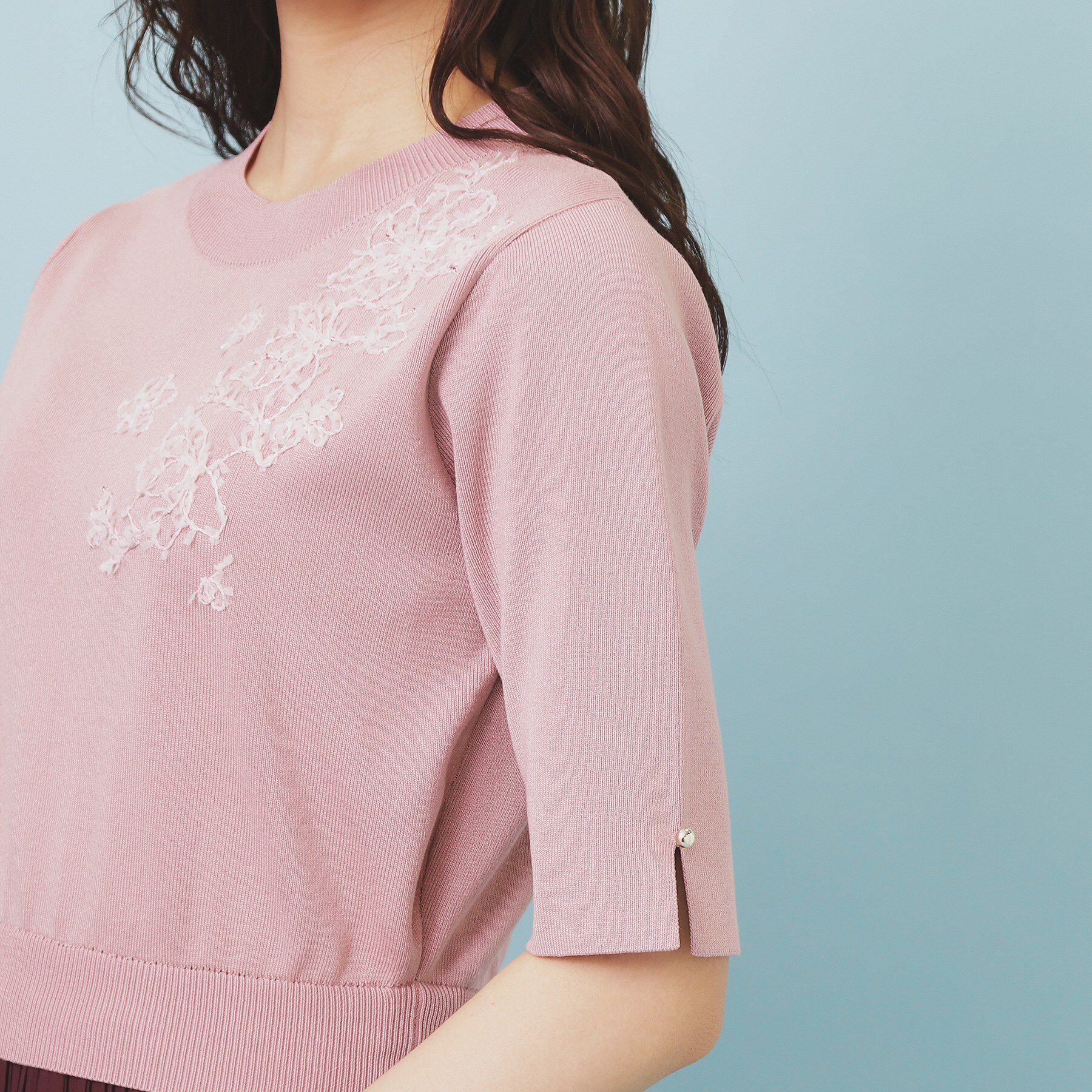 index「刺繍デザインドッキングプリーツワンピース【洗濯機OK】」|ワンピース|