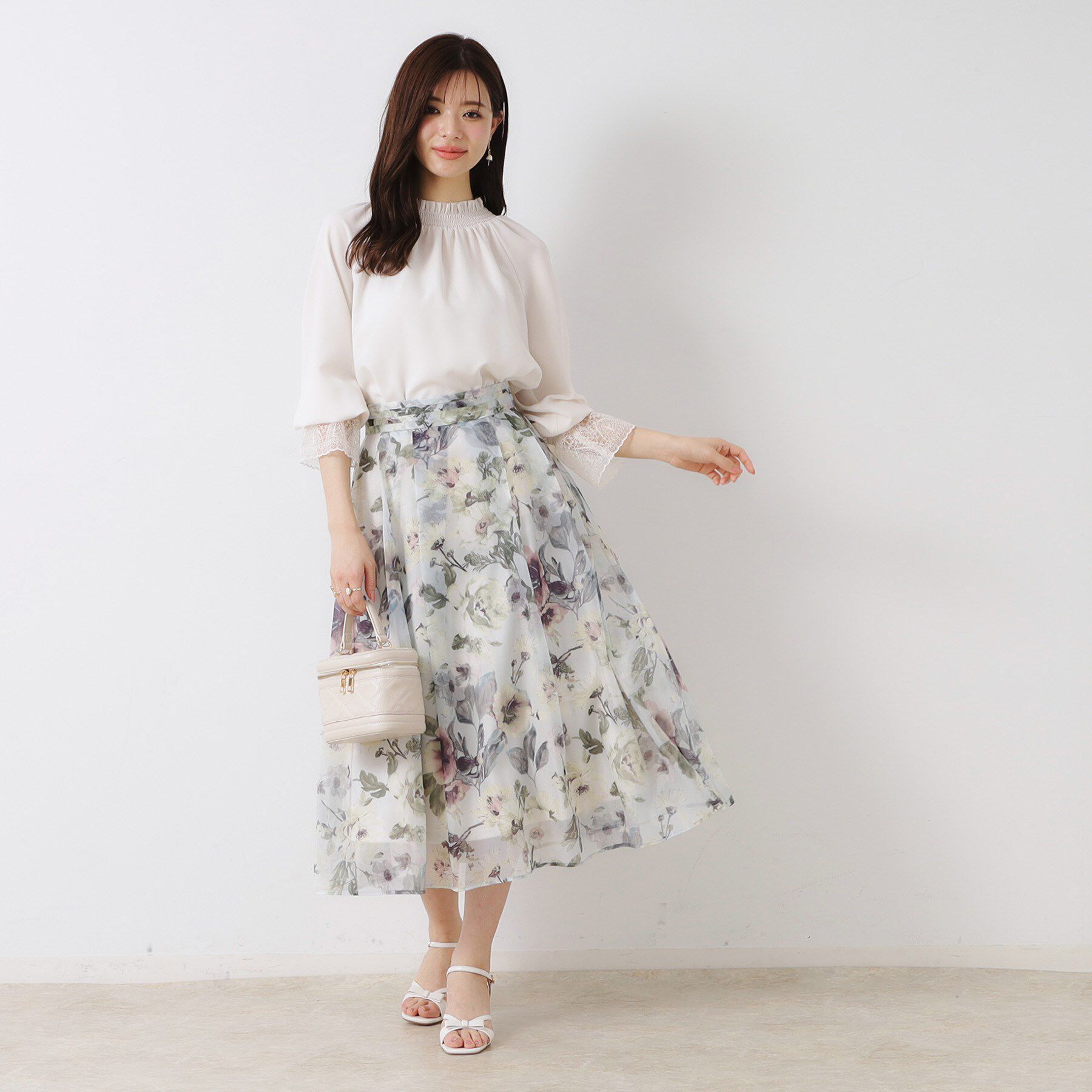 Couture broach「【一枚で着映える・華やか・上品】Summerオーガンフルールスカート」|スカート|
