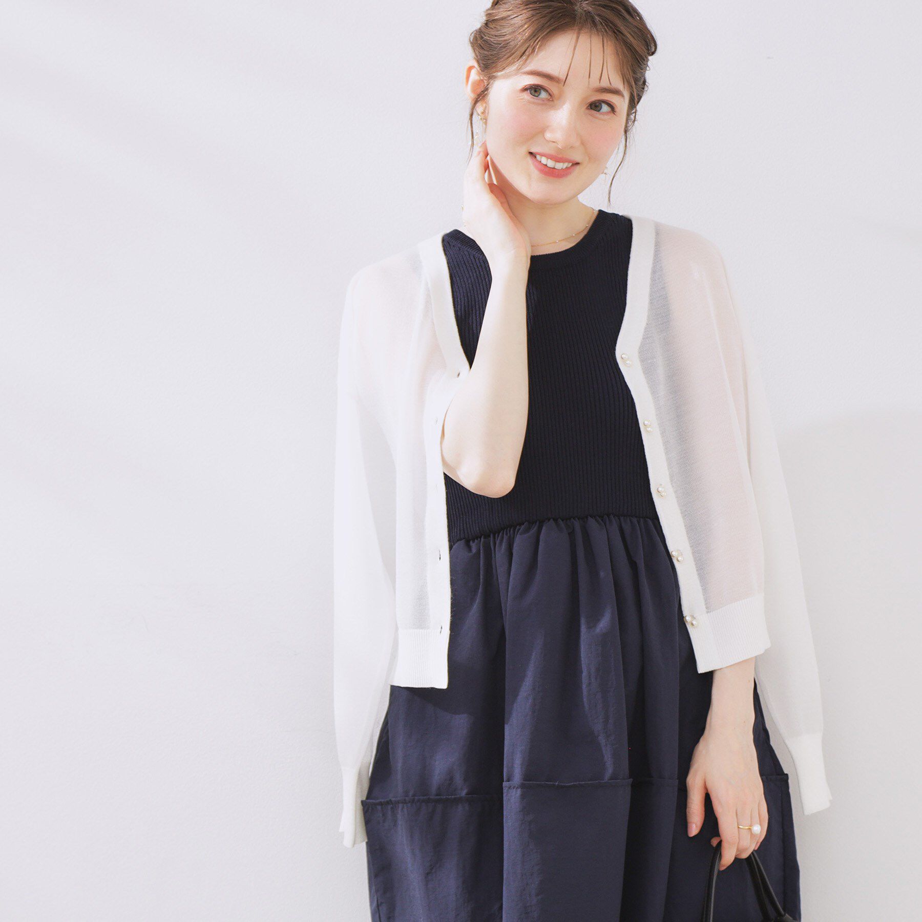 Couture broach「布帛ドッキングニットワンピース」|ワンピース|