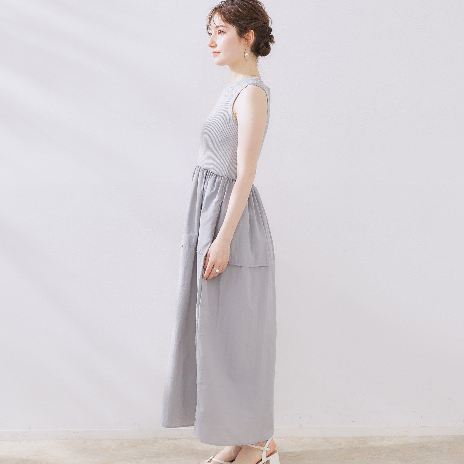 Couture broach「布帛ドッキングニットワンピース」|ワンピース|