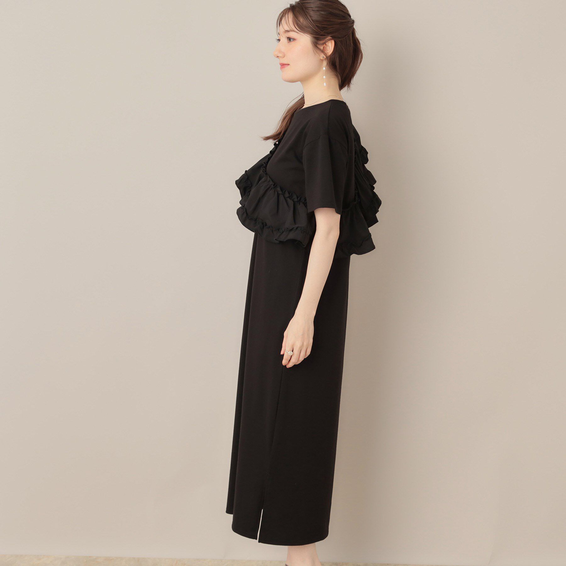 Couture broach「アシメフリルTシャツワンピース」|ワンピース|