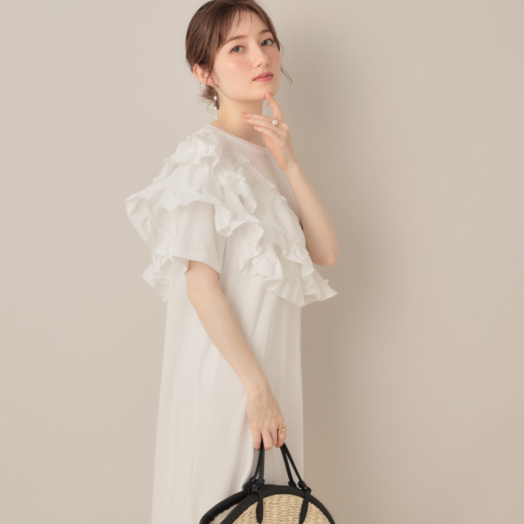 Couture broach「アシメフリルTシャツワンピース」|ワンピース|