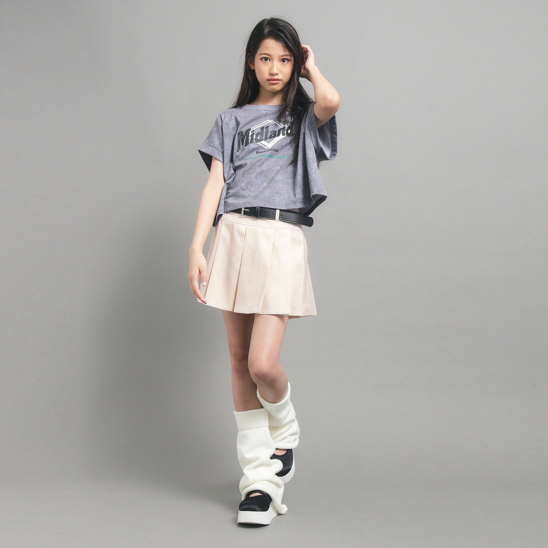 PINK-latte「【カラー追加/オールシーズン対応】ベルト付きプリーツスカート」|スカート|