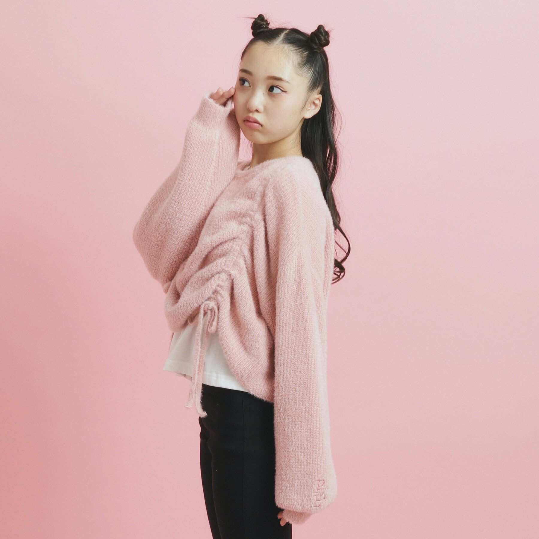 PINK-latte「ドロストニット＆ロングＴシャツセット」|ニット・セーター|