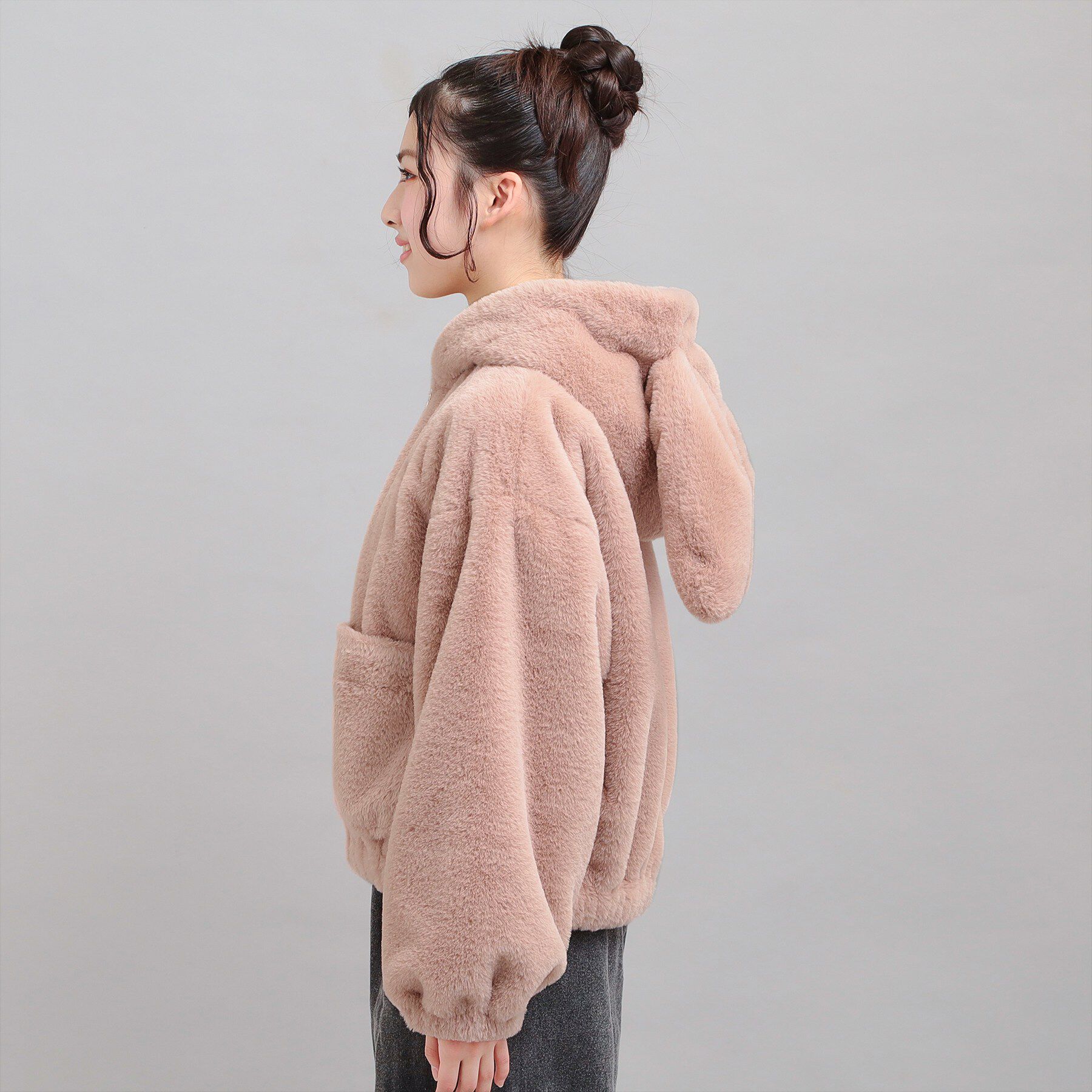 PINK-latte「耳付きフェイクファーブルゾン」|ブルゾン・スタジャン|