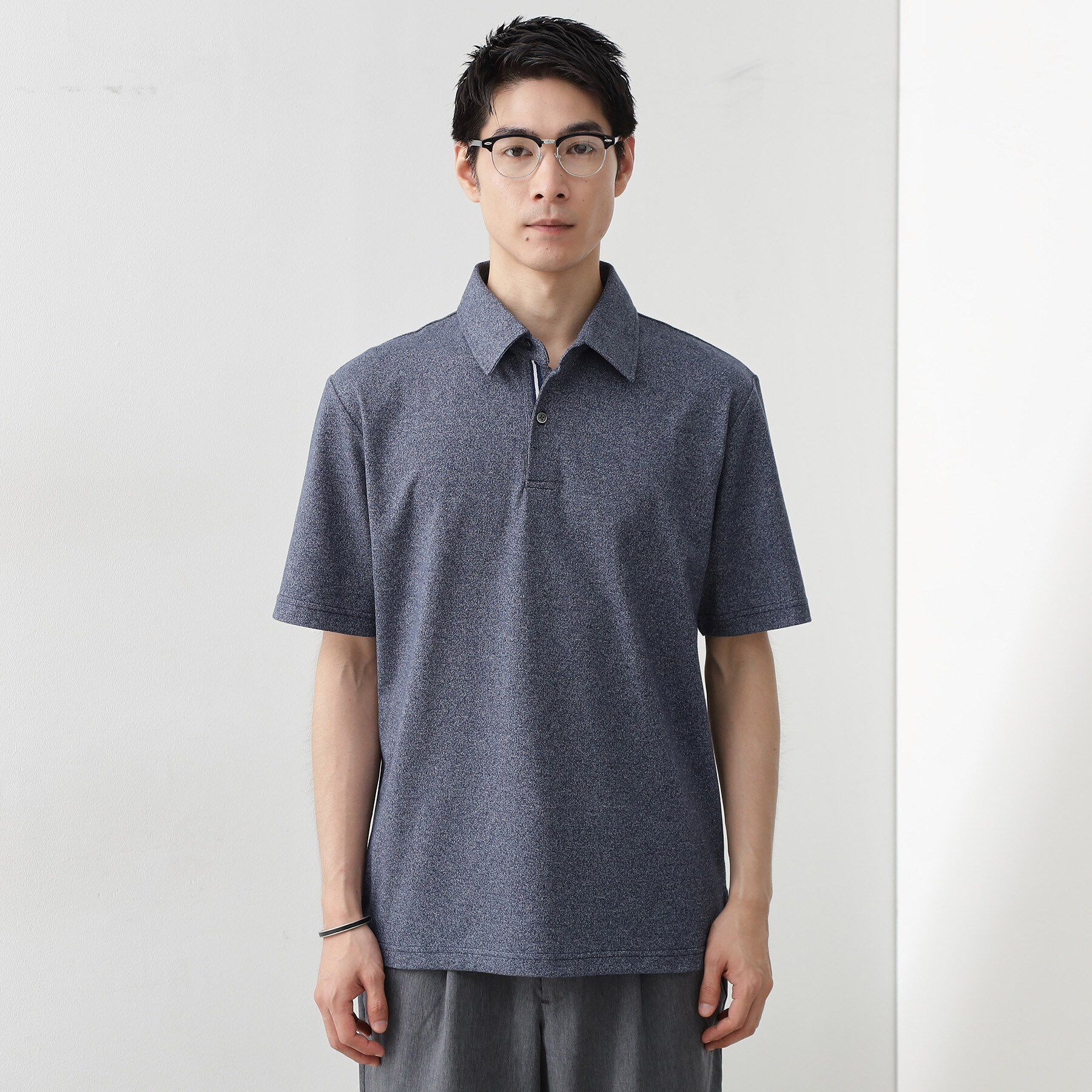 THE SHOP TK「ギミックメランジ天竺ポロシャツ」|ポロシャツ|