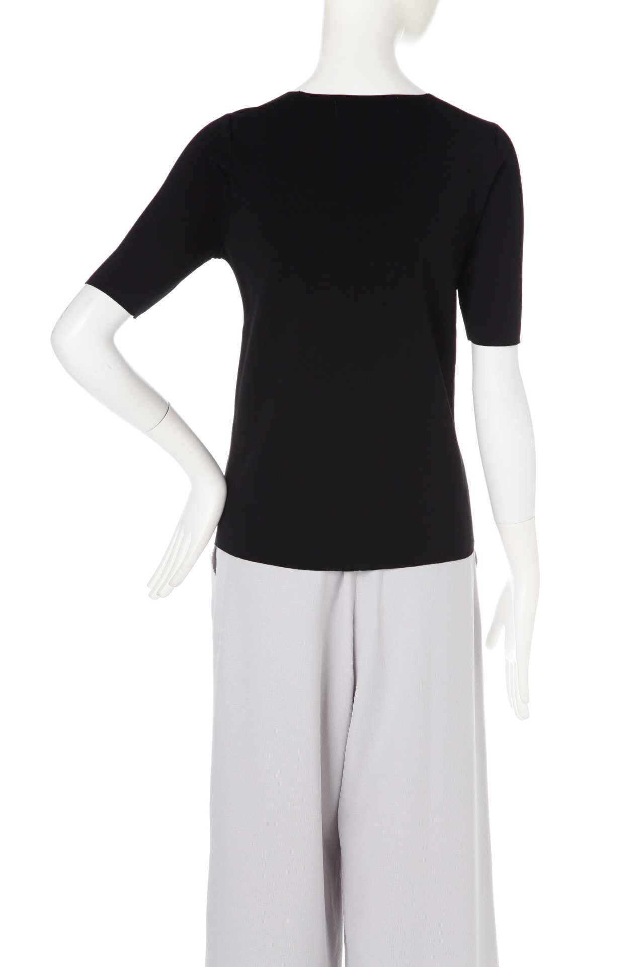  「総針Vネック5分袖ニット」|ニット・セーター|