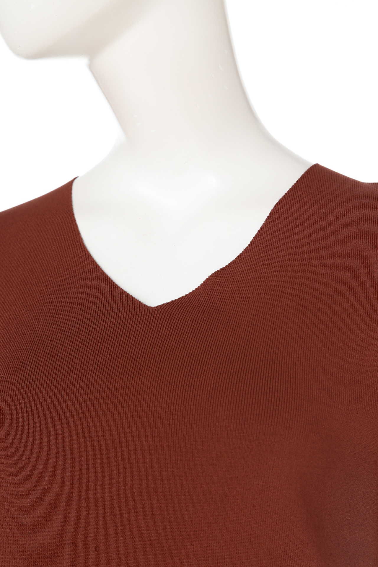  「総針Vネック5分袖ニット」|ニット・セーター|