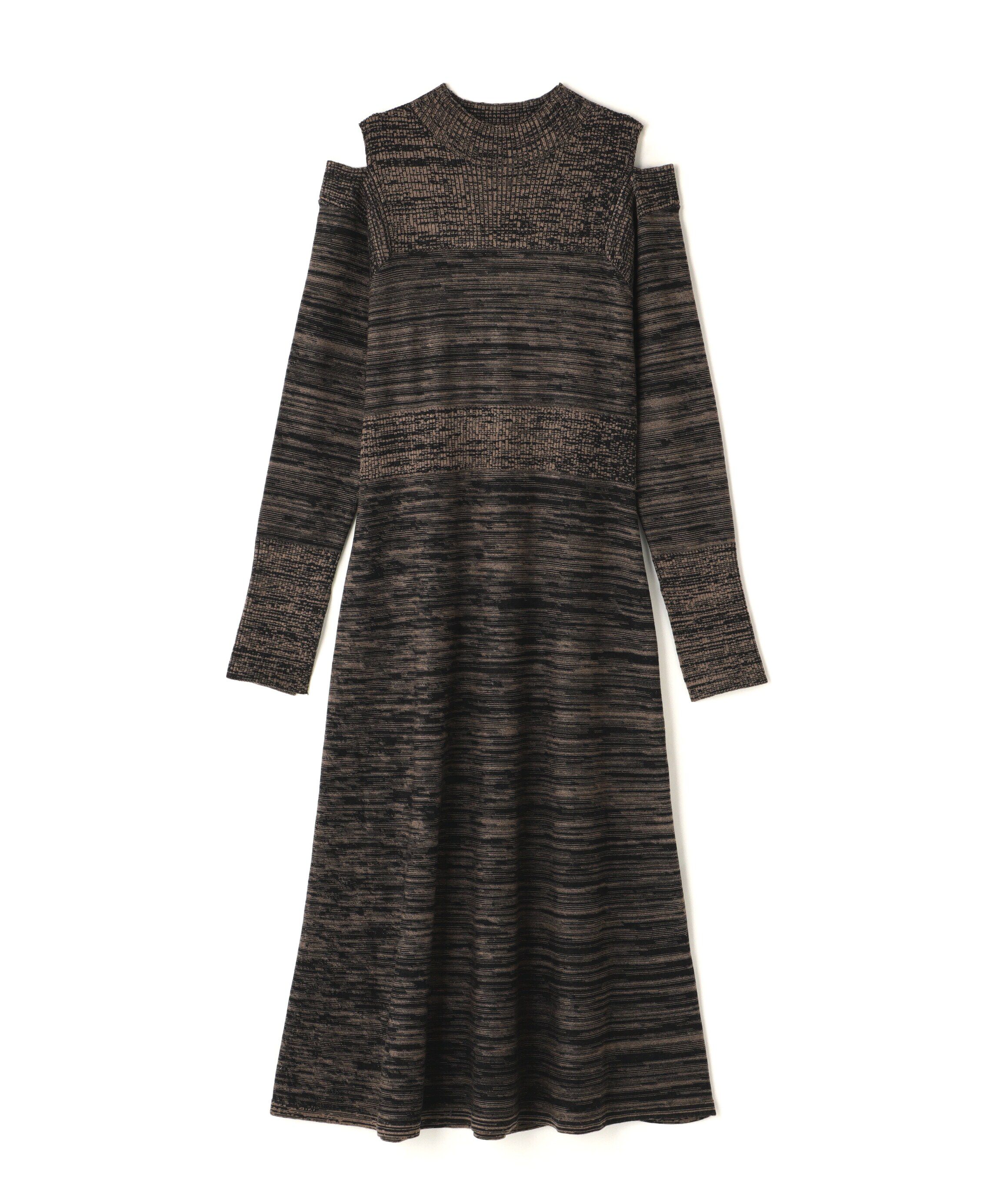  「コールドショルダーニットワンピース」|ワンピース|