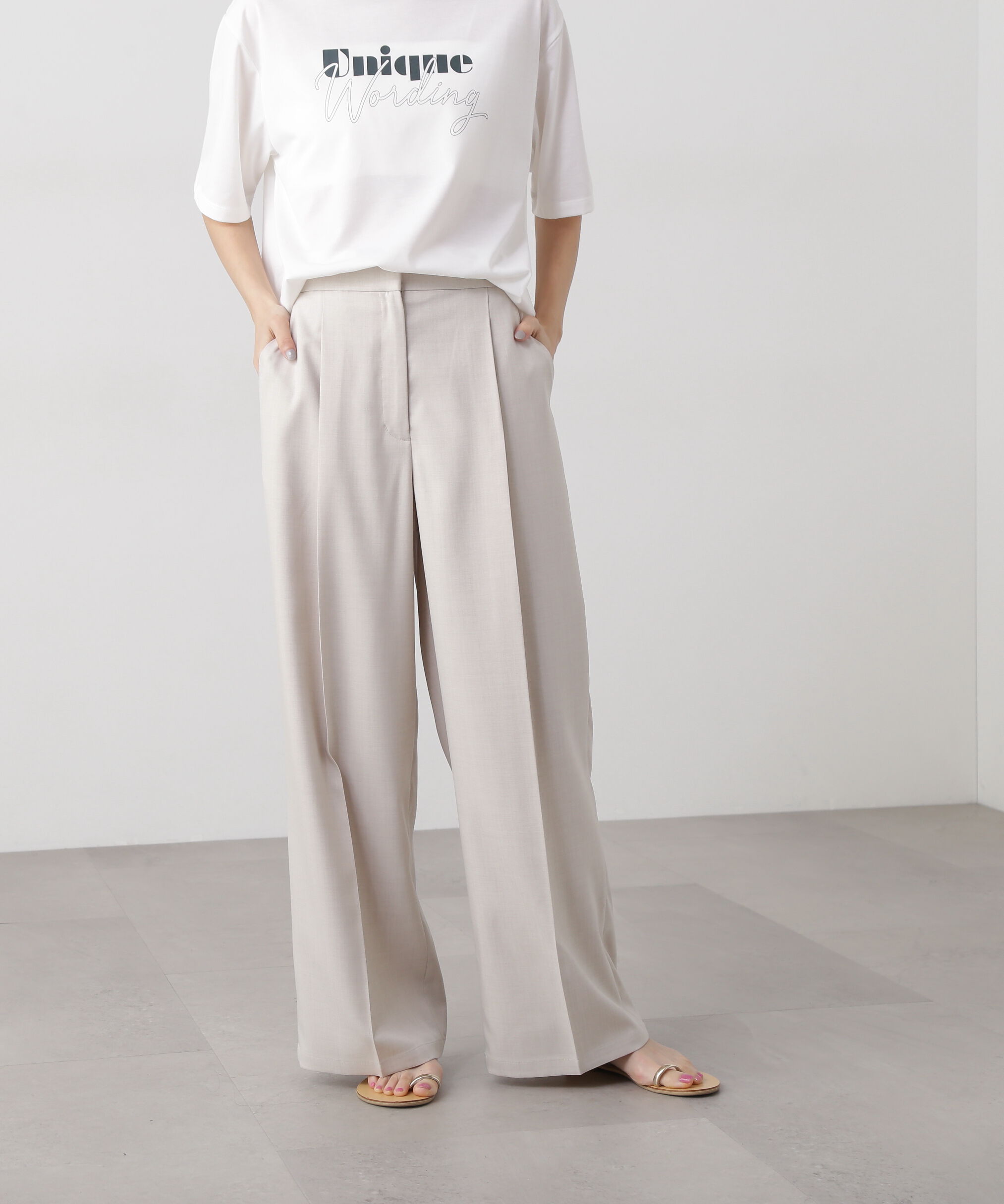  「リネンライクタックパンツ」|その他|