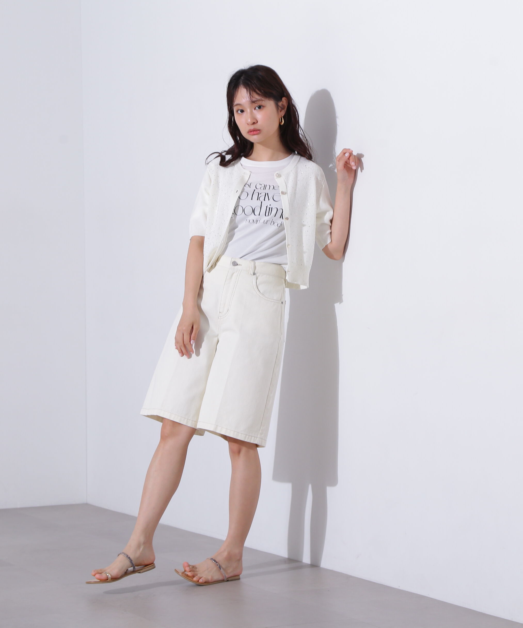  「スパンコールショートカーディガン」|ニット・セーター|