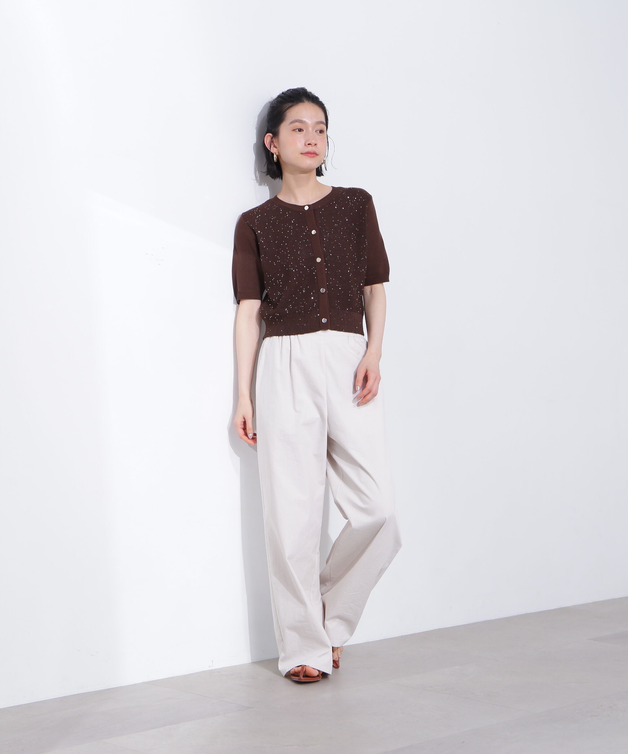  「スパンコールショートカーディガン」|ニット・セーター|