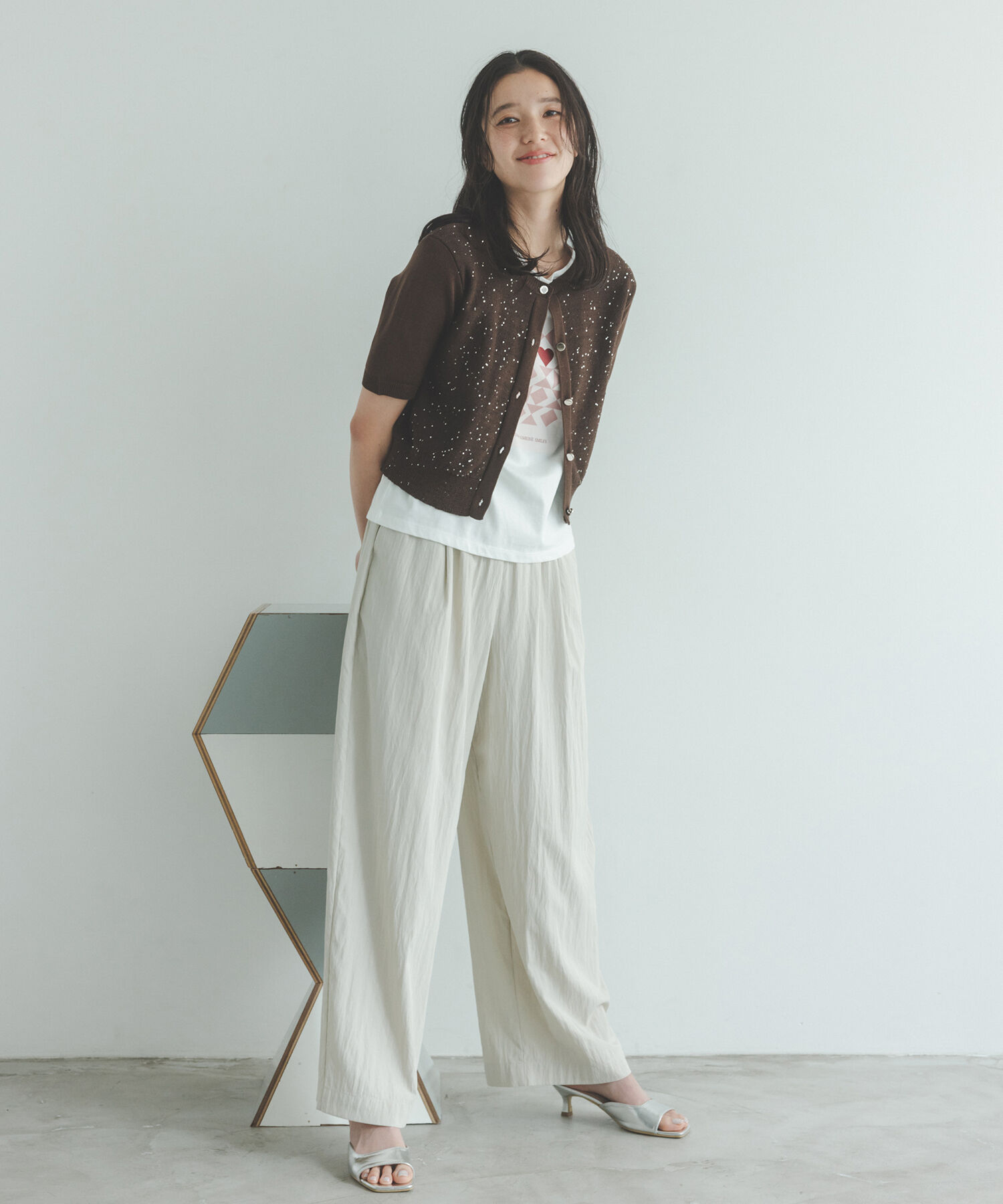  「スパンコールショートカーディガン」|ニット・セーター|