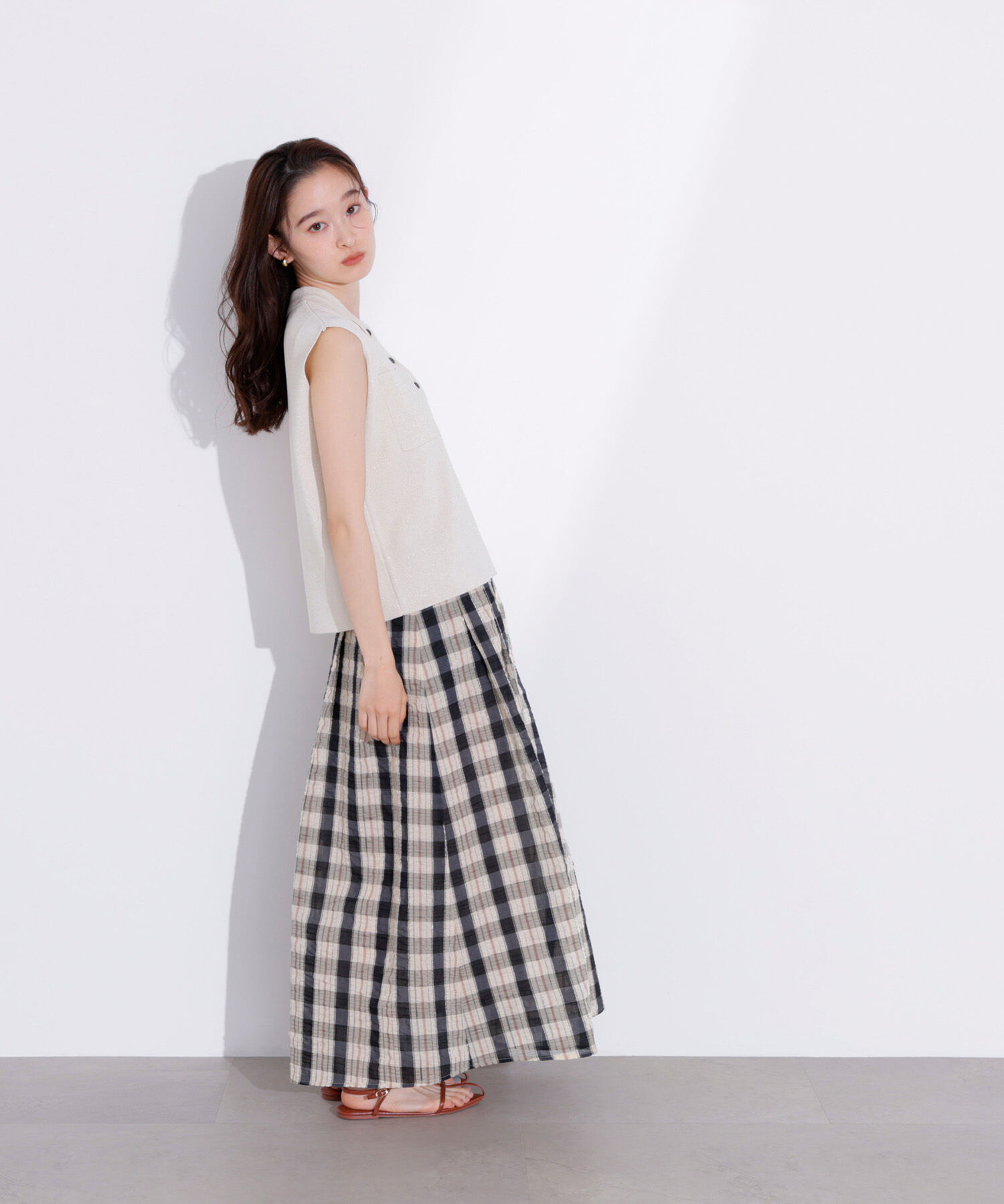  「ラメ混ポロエリニット」|ニット・セーター|