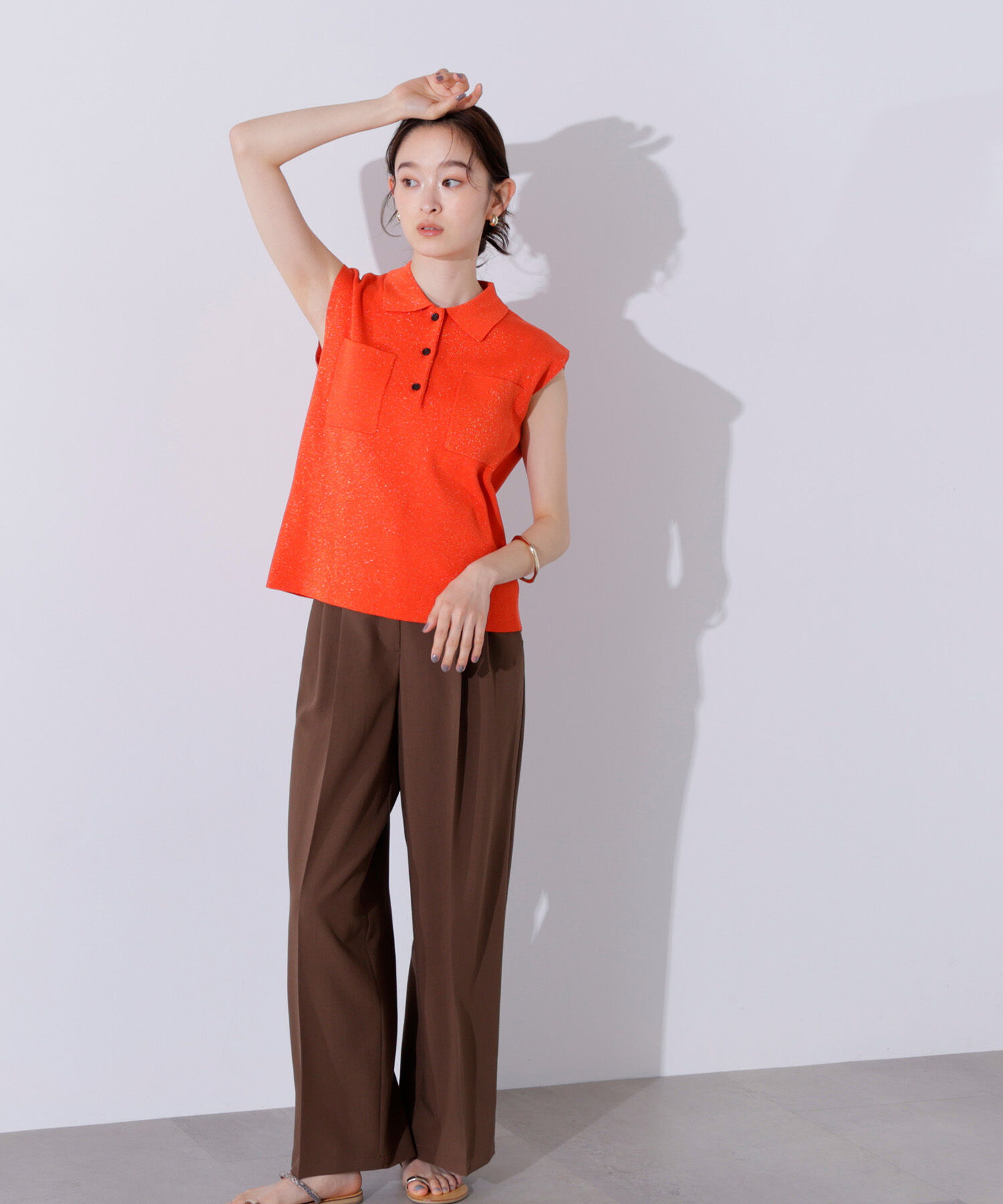  「ラメ混ポロエリニット」|ニット・セーター|