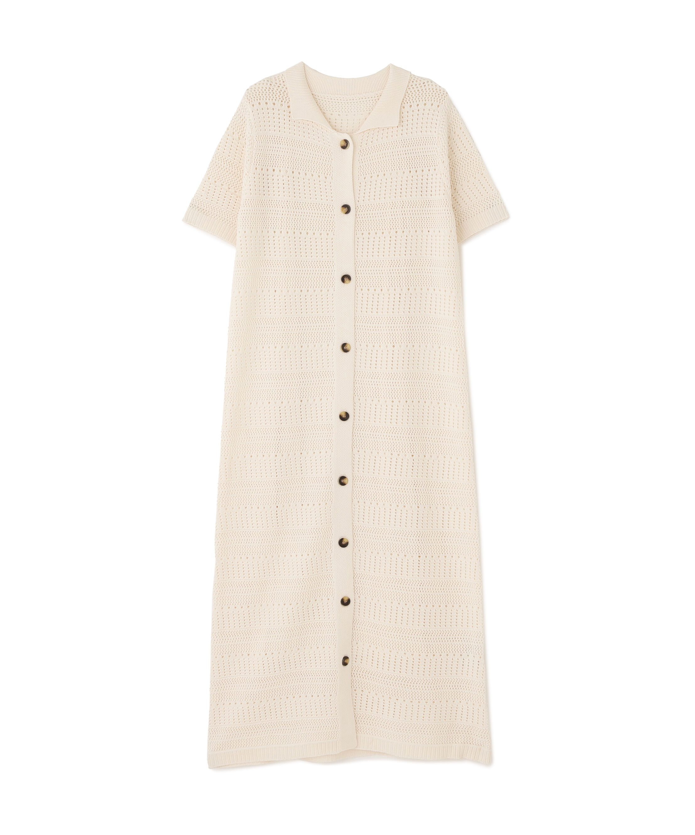  「透かし編みポロニットワンピース」|スカート|