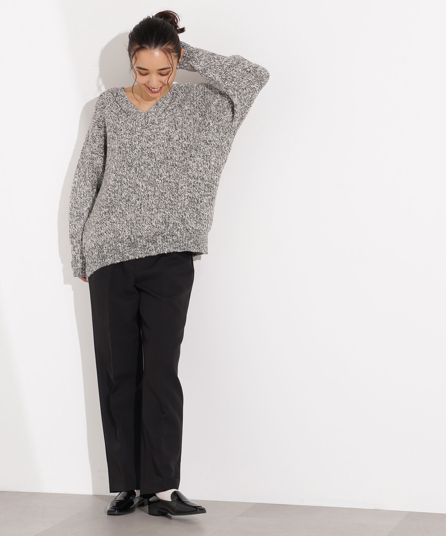  「メランジVネックニット」|ニット・セーター|