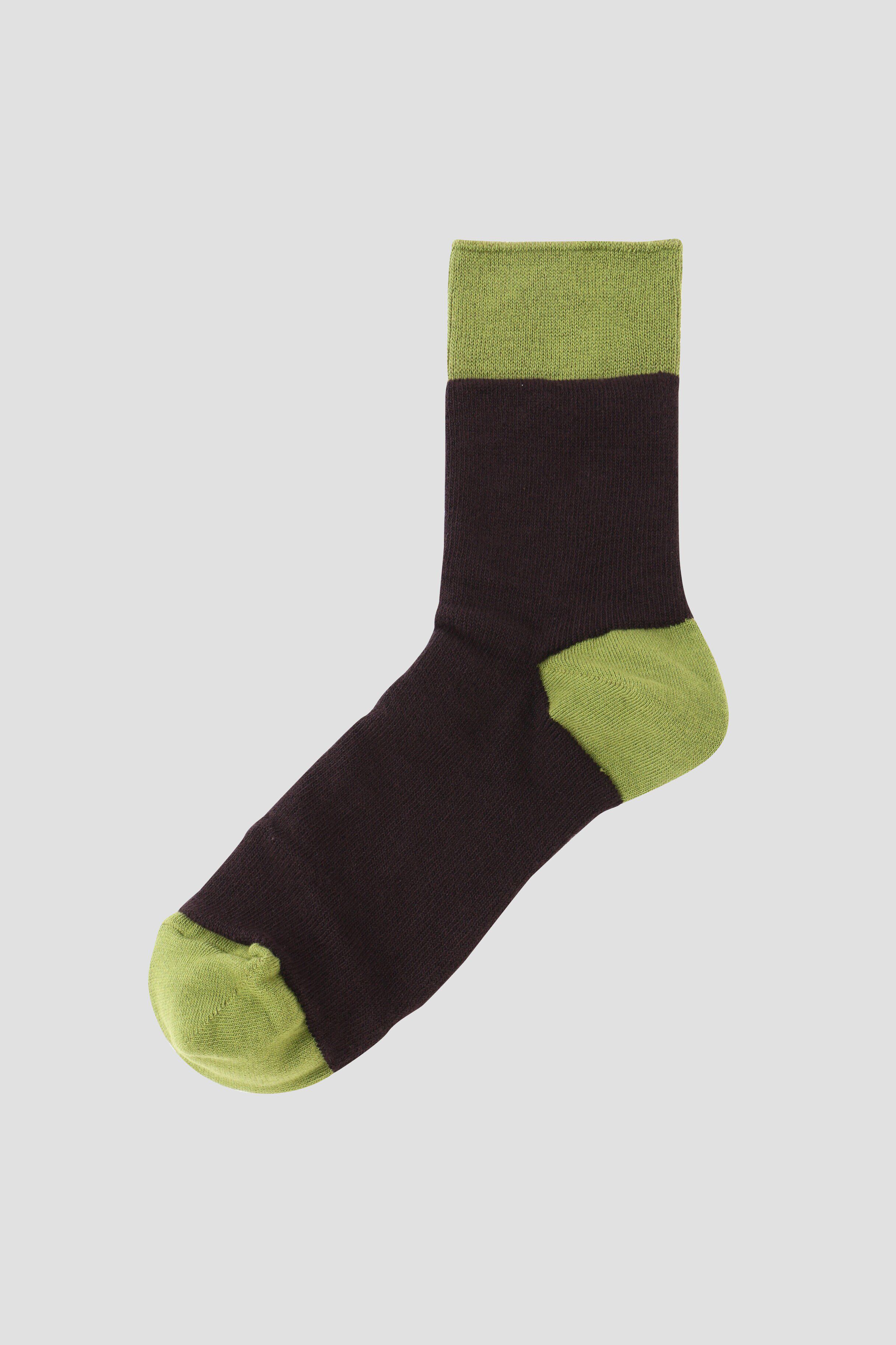 MHL.「DOUBLE LAYERED SOCKS」|ソックス|DARK BROWN2