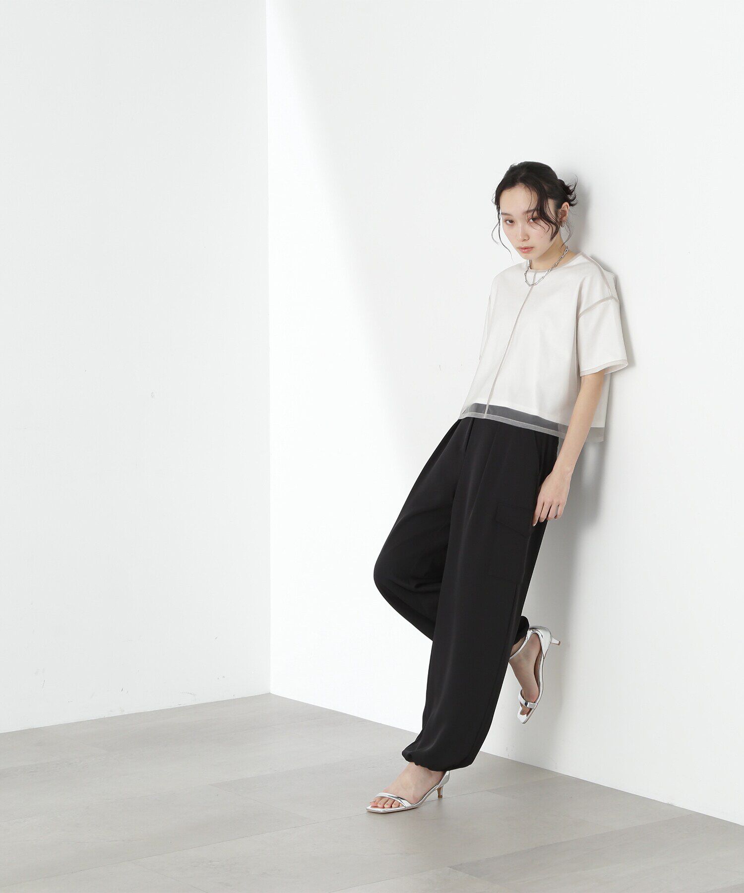  「チュールレイヤードカットソー」|Tシャツ・カットソー|