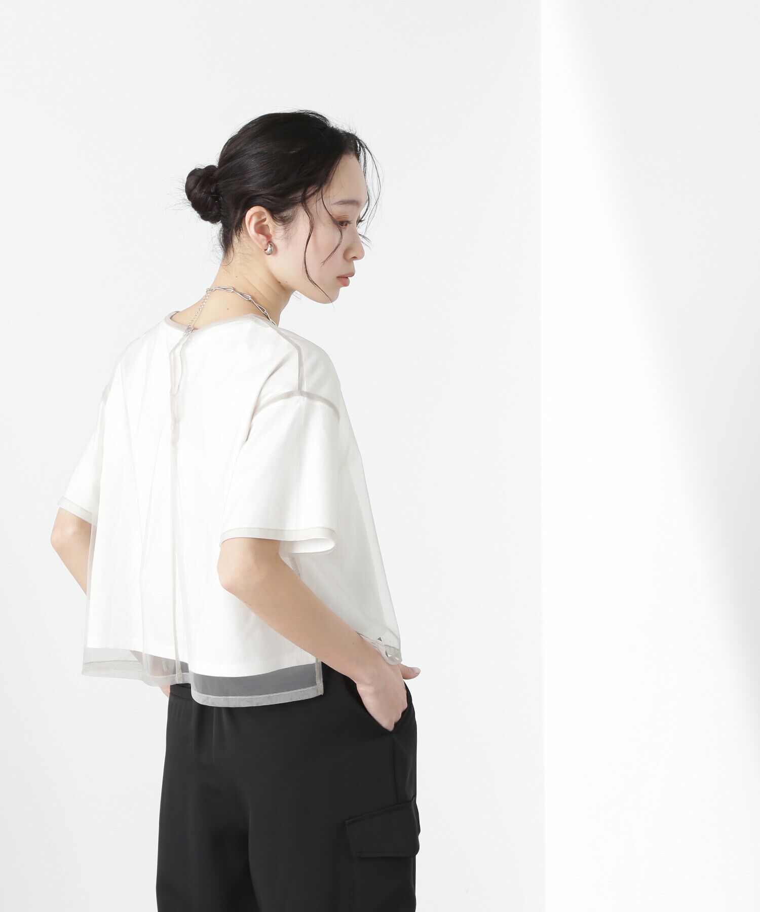  「チュールレイヤードカットソー」|Tシャツ・カットソー|