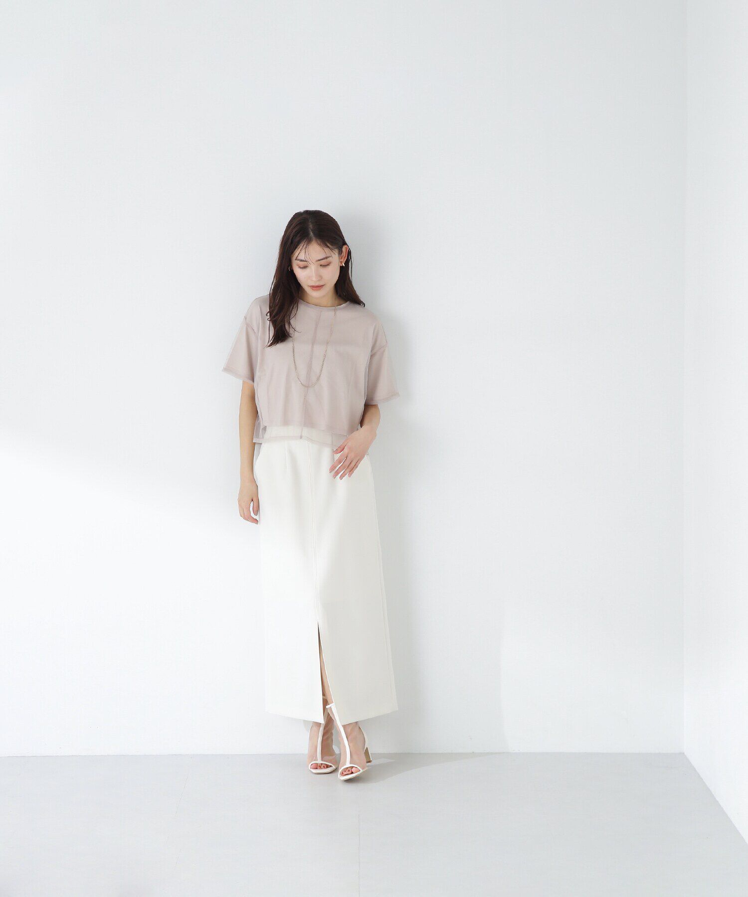  「チュールレイヤードカットソー」|Tシャツ・カットソー|