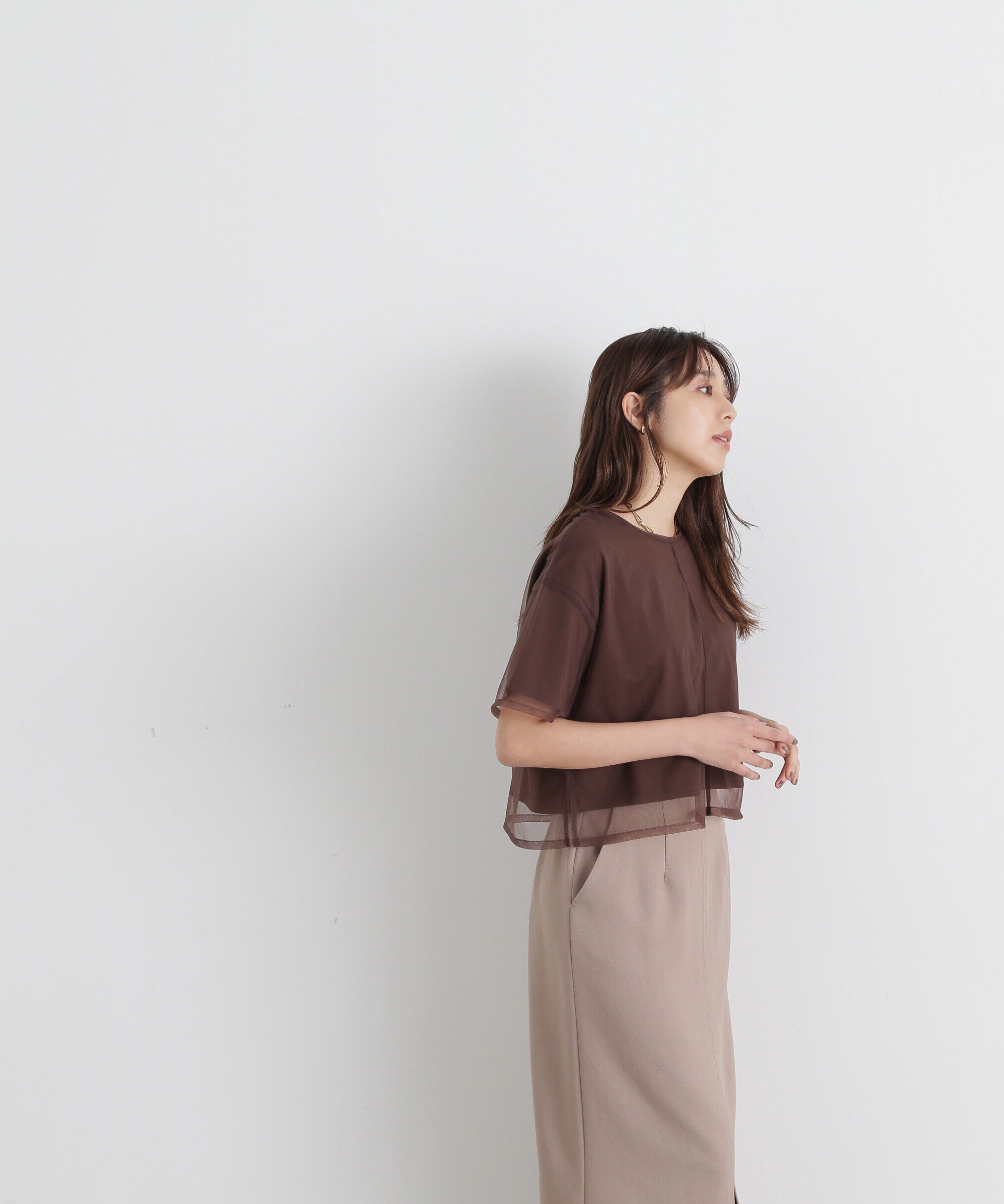  「チュールレイヤードカットソー」|Tシャツ・カットソー|