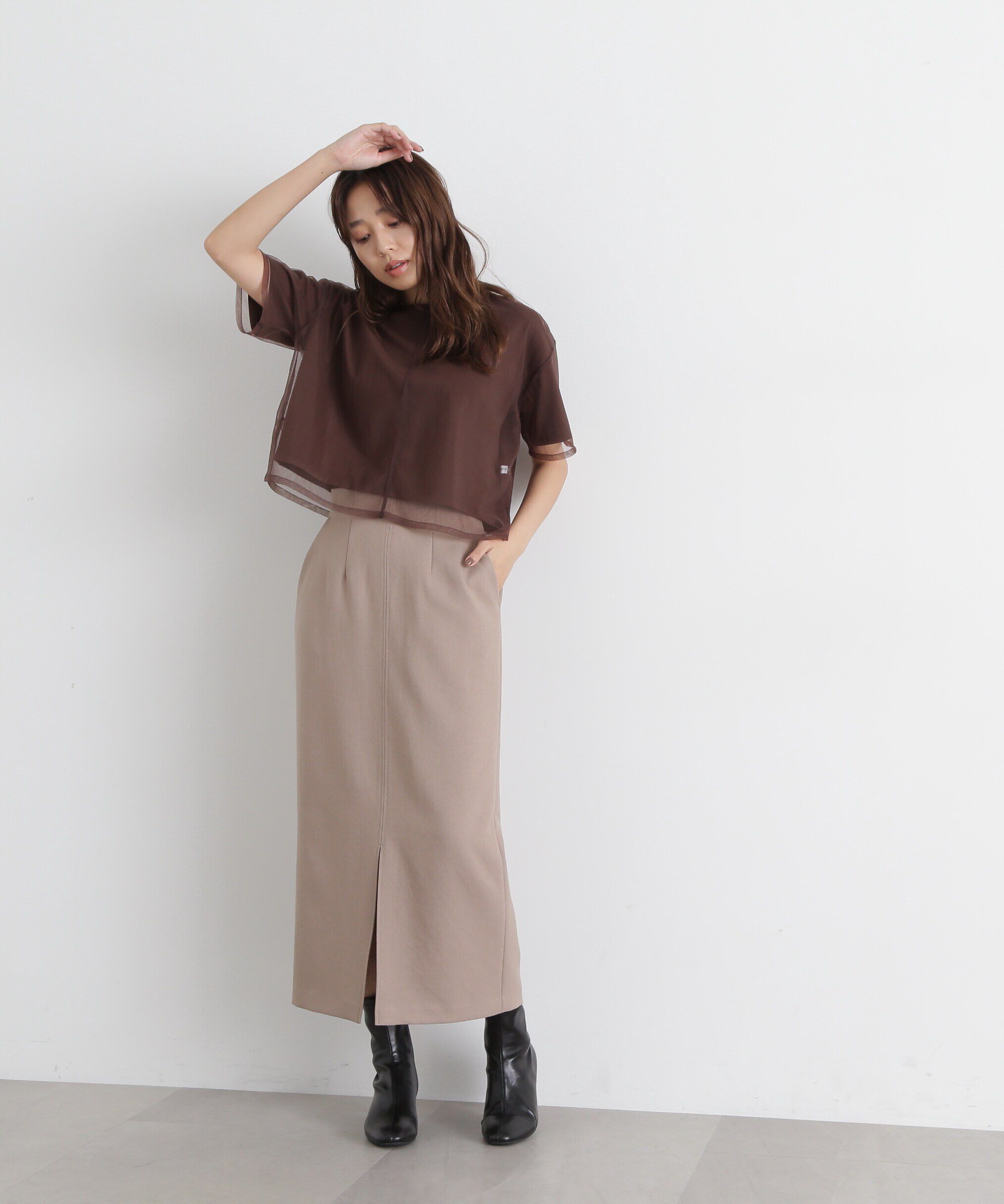  「チュールレイヤードカットソー」|Tシャツ・カットソー|