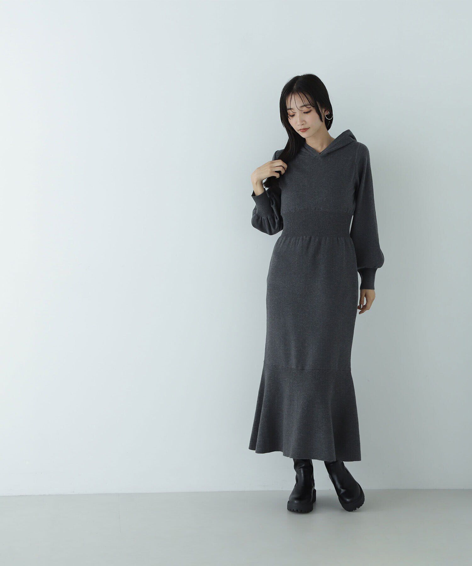  「フーディーニットワンピース」|ワンピース|