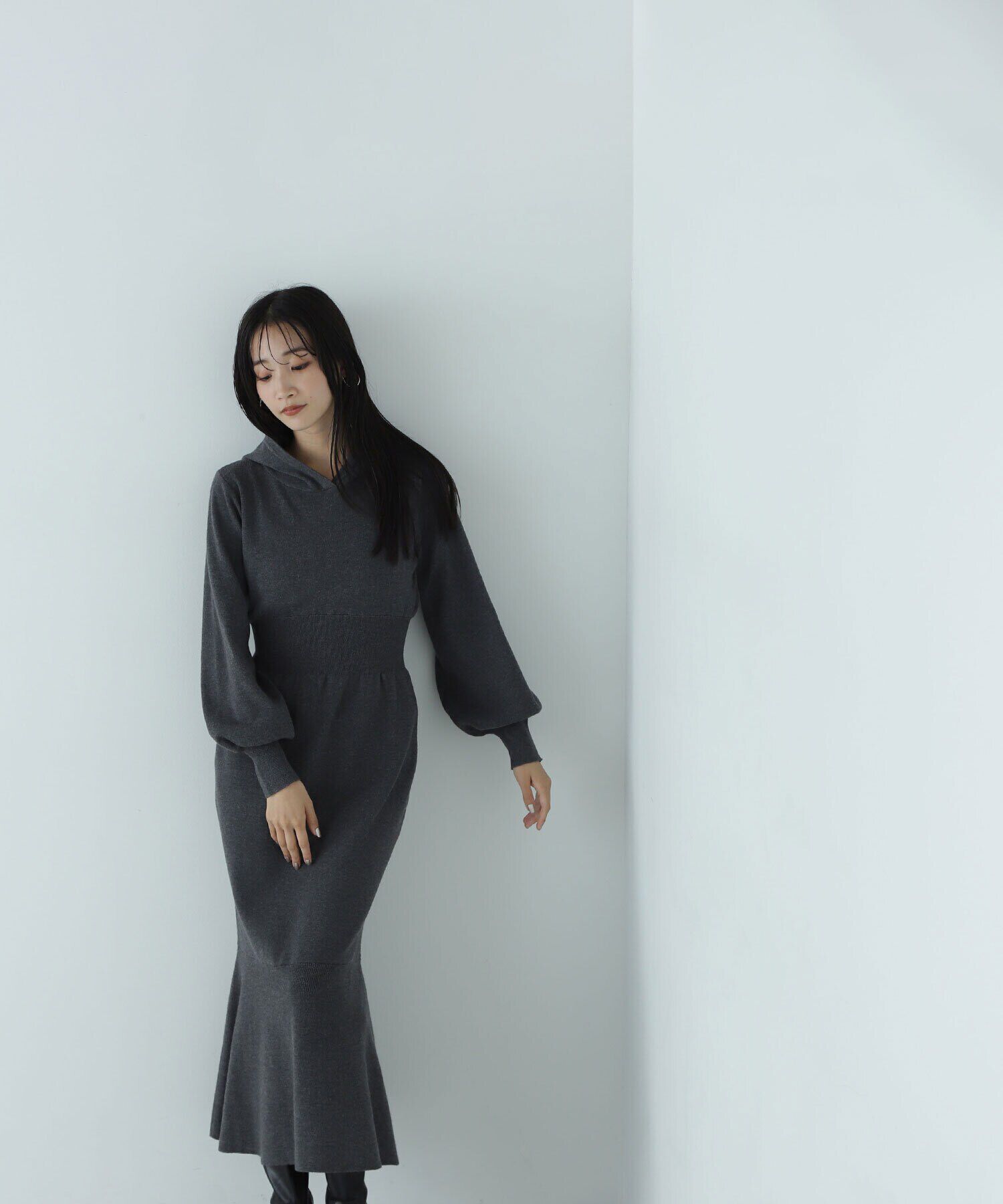 「フーディーニットワンピース」|ワンピース|