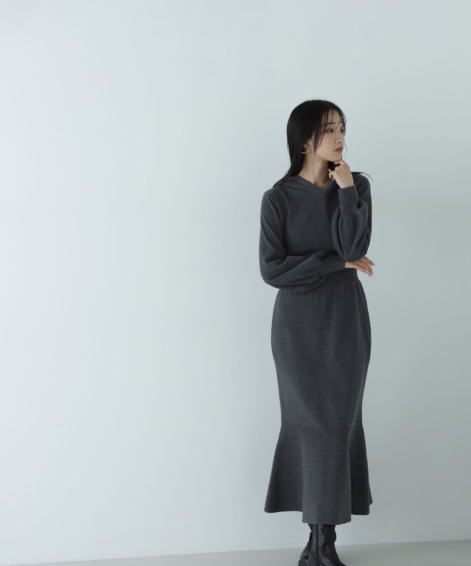  「フーディーニットワンピース」|ワンピース|