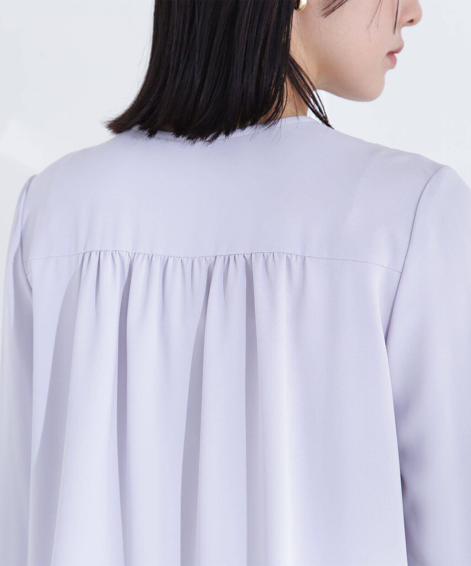  「Vネックリボンタイブラウス」|シャツ・ブラウス|