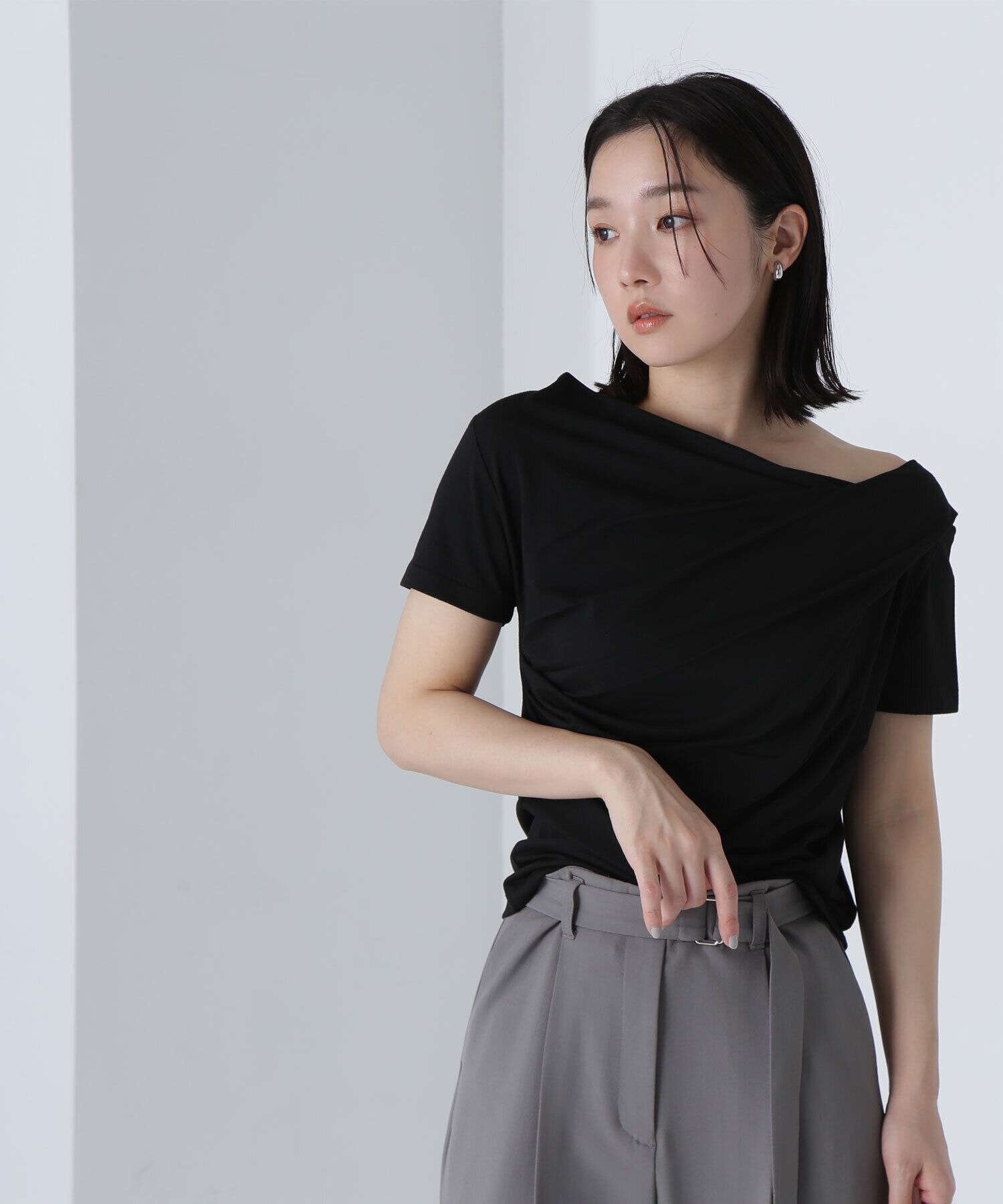  「ドレープデザイントップス」|Tシャツ・カットソー|