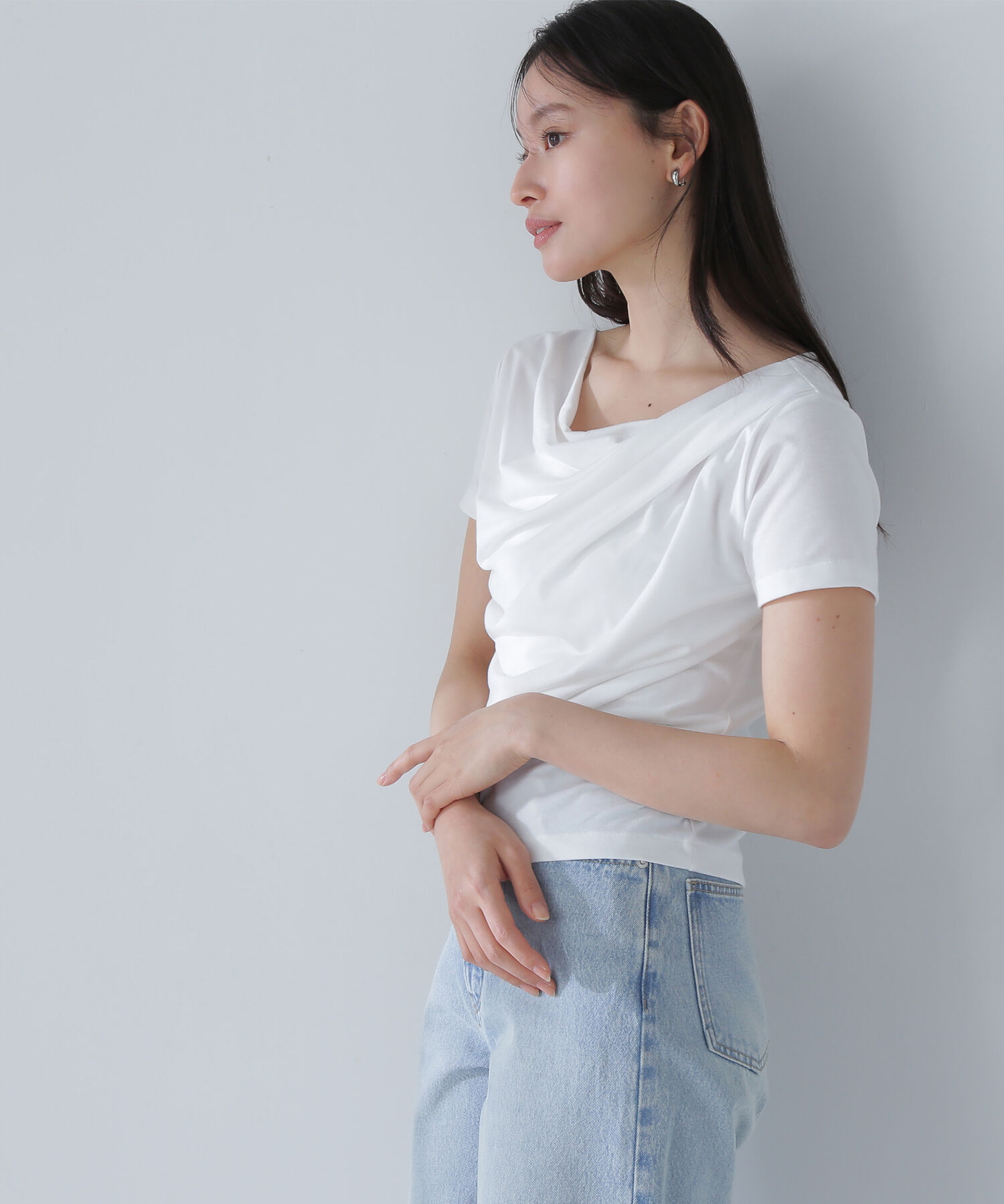  「ドレープデザイントップス」|Tシャツ・カットソー|