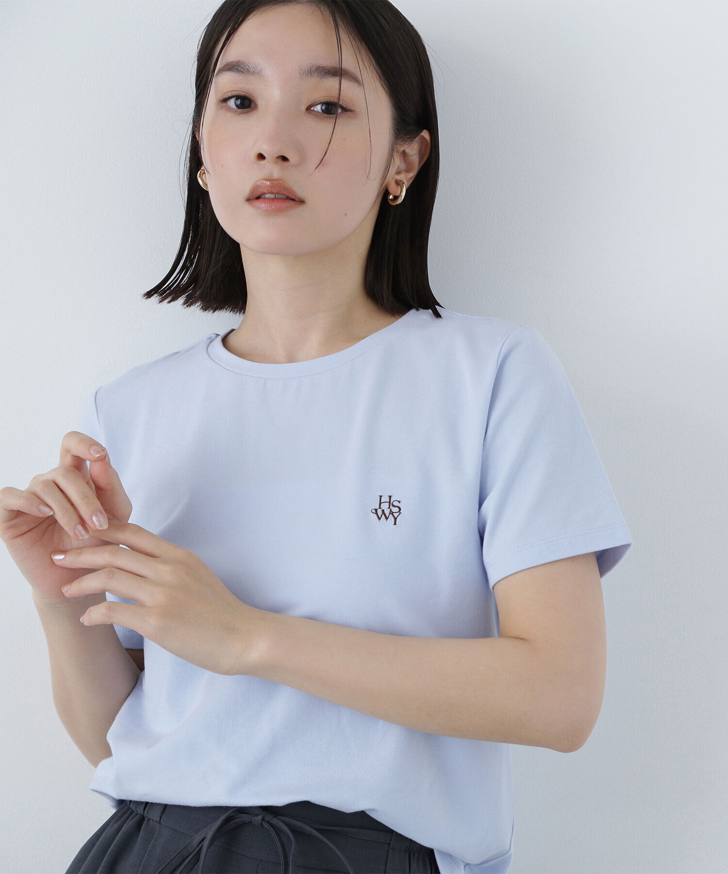  「ワンポイントコンパクトTシャツ」|Tシャツ・カットソー|ブルー