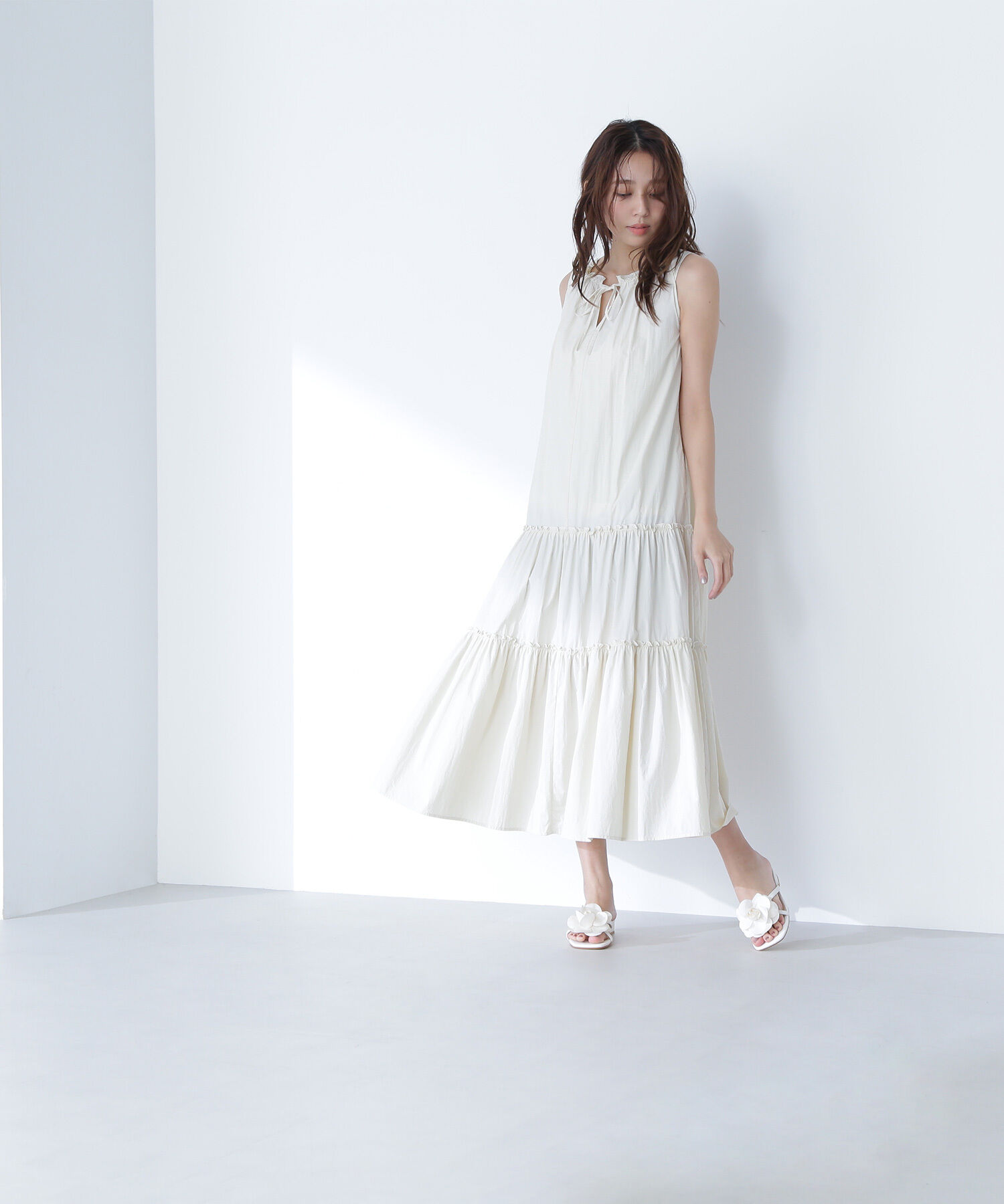  「タフタギャザーワンピース」|ワンピース|