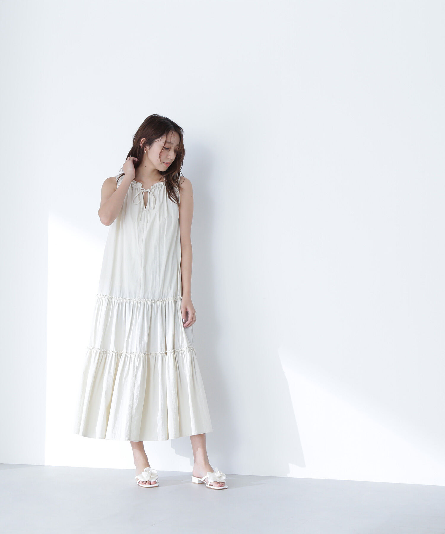  「タフタギャザーワンピース」|ワンピース|