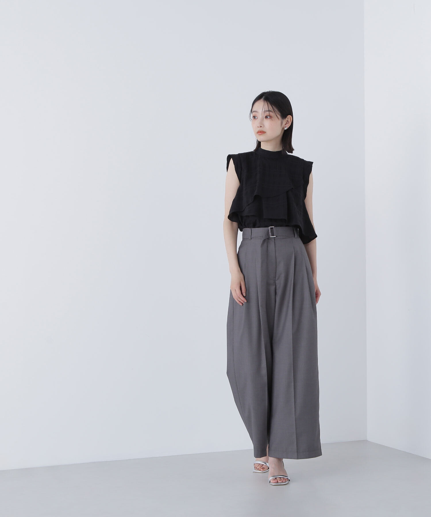  「デザインベルトワイドパンツ」|その他|