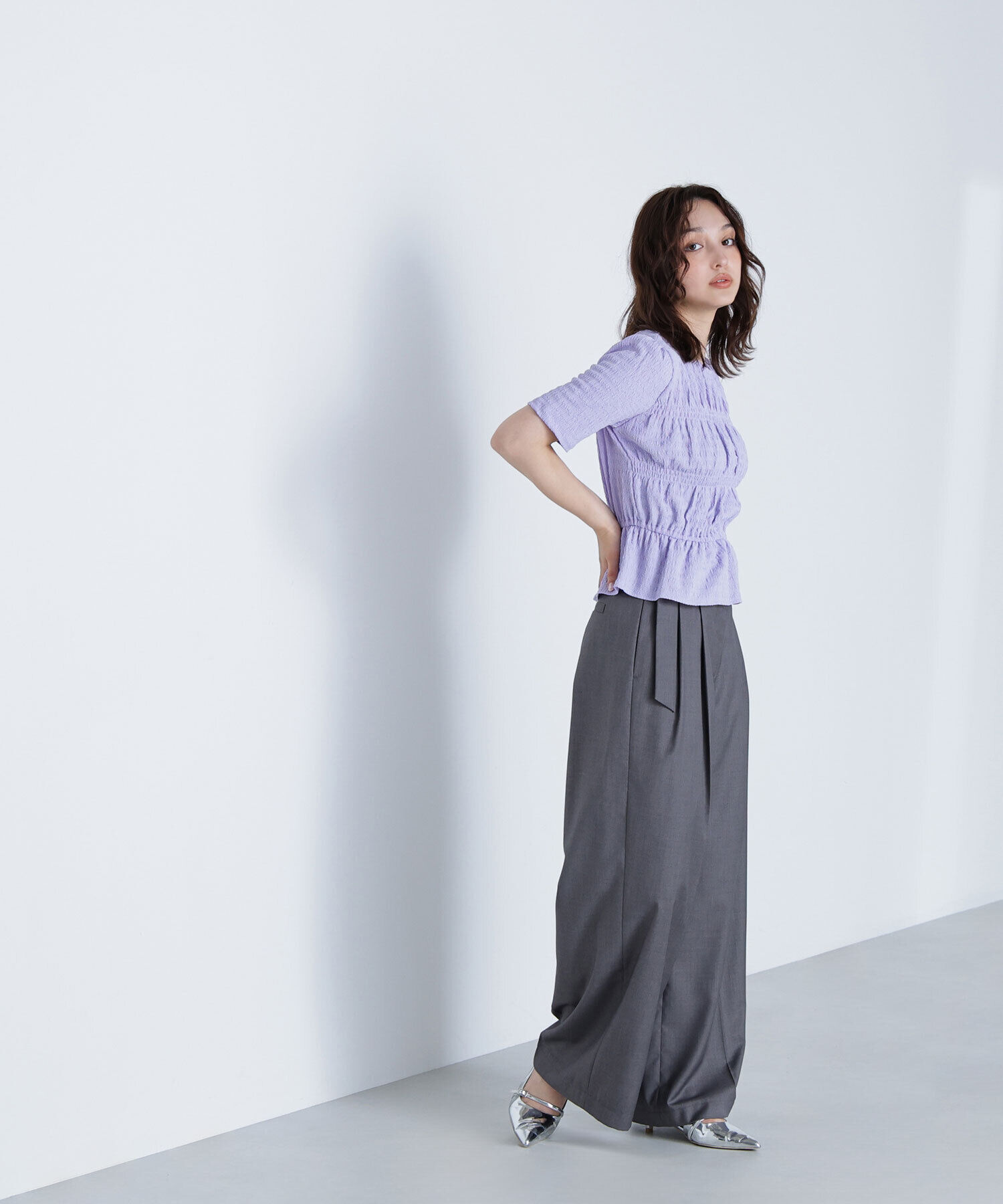  「デザインベルトワイドパンツ」|その他|