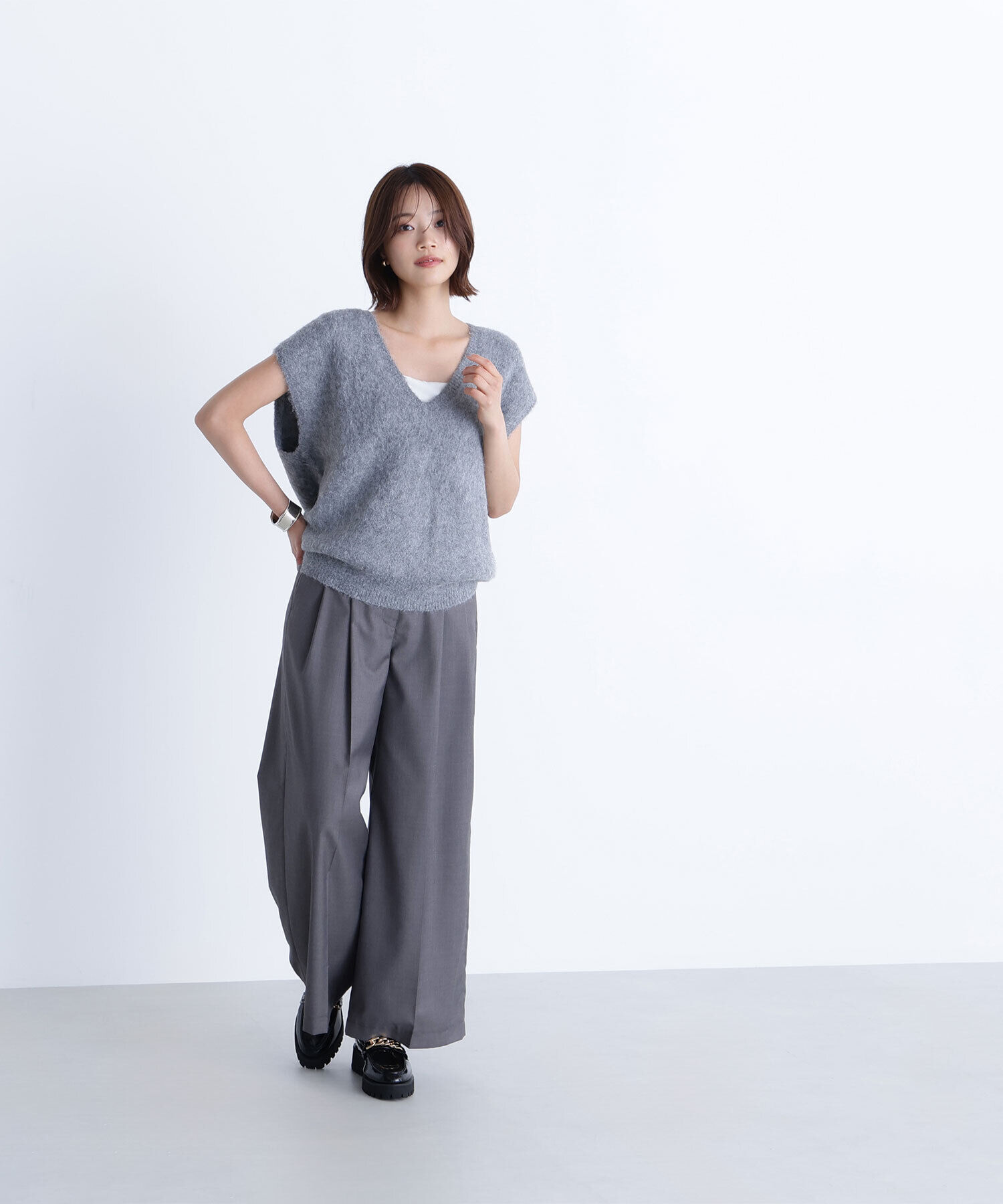  「デザインベルトワイドパンツ」|その他|