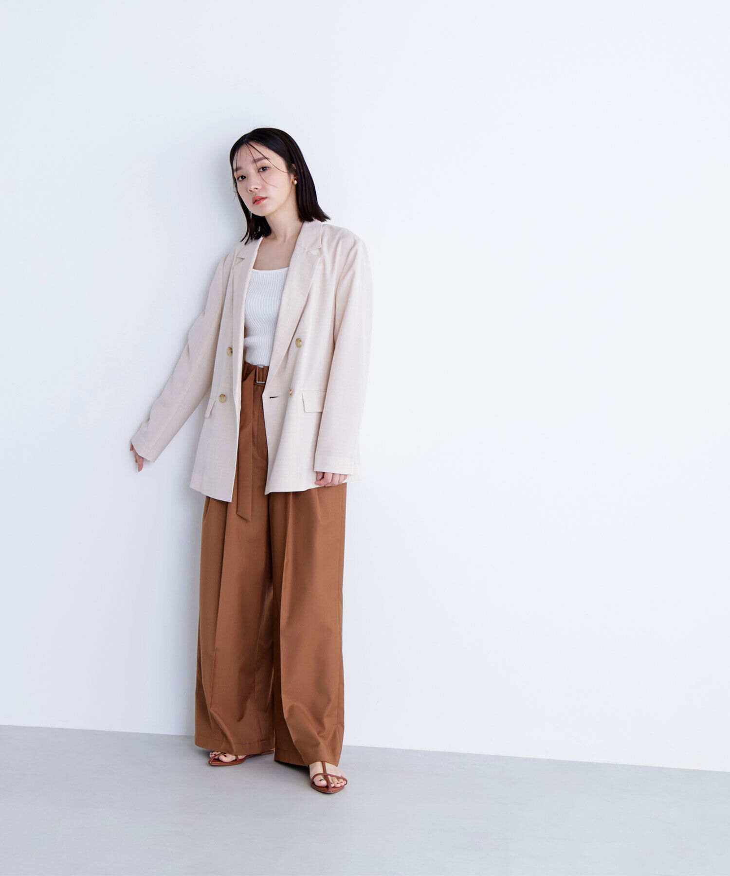  「デザインベルトワイドパンツ」|その他|