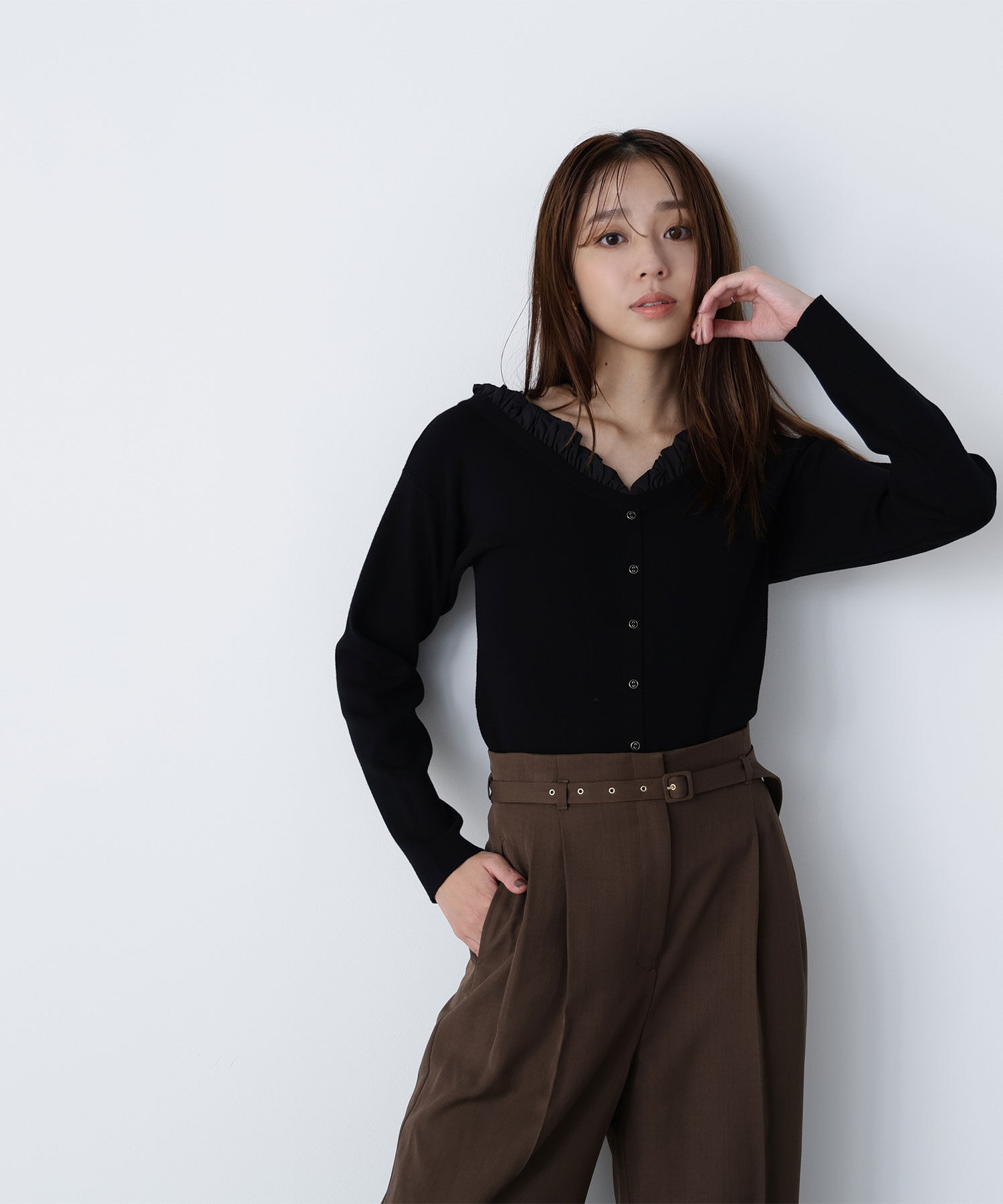  「フリルトリムドッキングニット」|ニット・セーター|